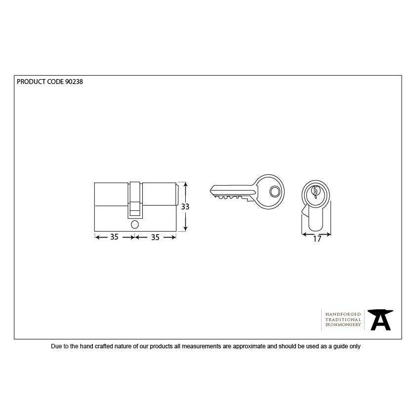 Black 35/35 6pin Euro Cylinder KA | From The Anvil-Euro Cylinders-Yester Home