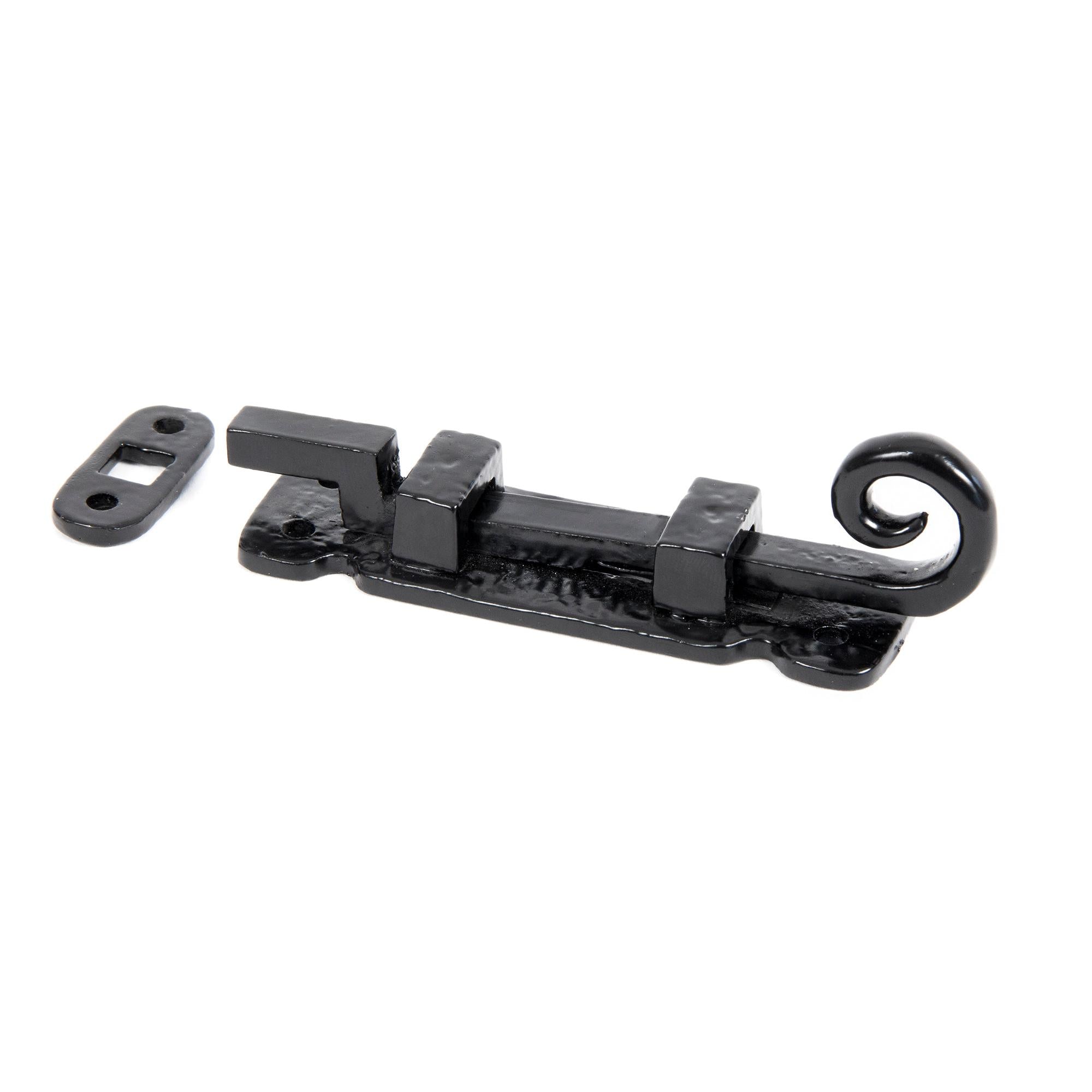 Black 4" Cranked Monkeytail Bolt | From The Anvil - Bolts - From The Anvil - Yester Home