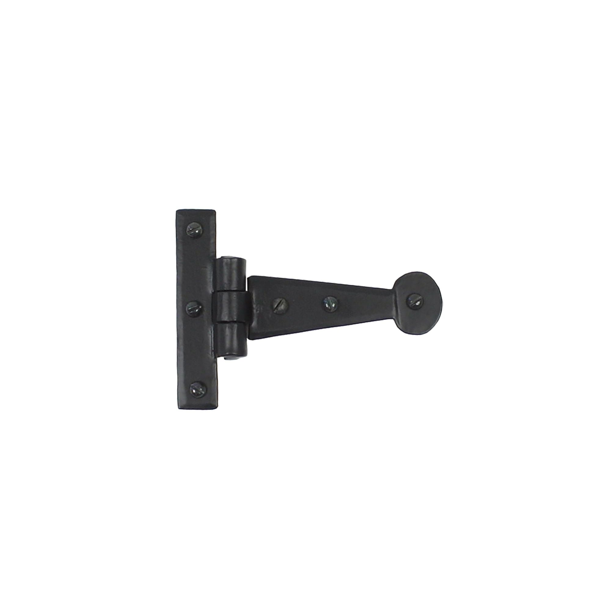 Black 4" Penny End T Hinge (pair) | From The Anvil-T Hinges-Yester Home
