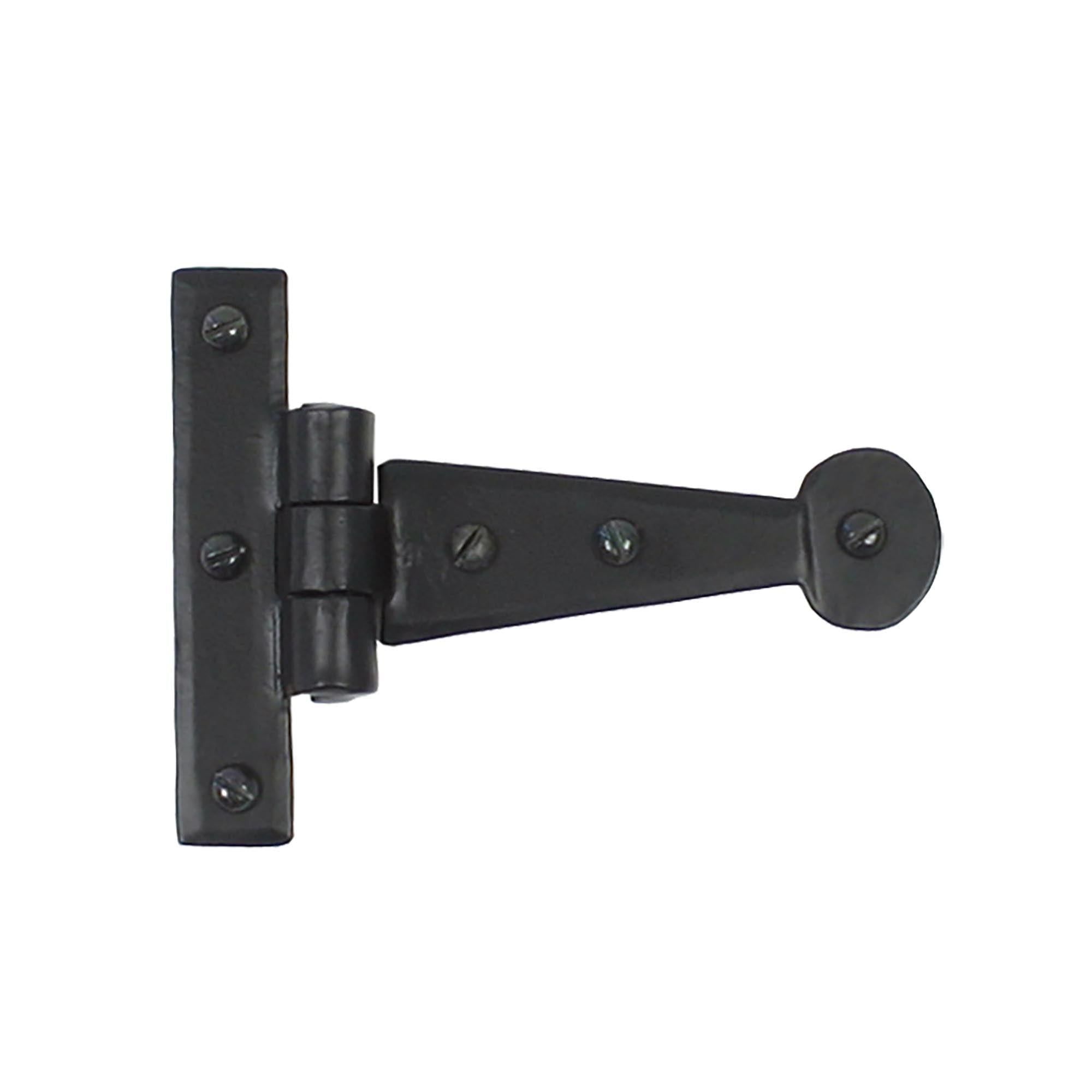 Black 4" Penny End T Hinge (pair) | From The Anvil - T Hinges - From The Anvil - Yester Home