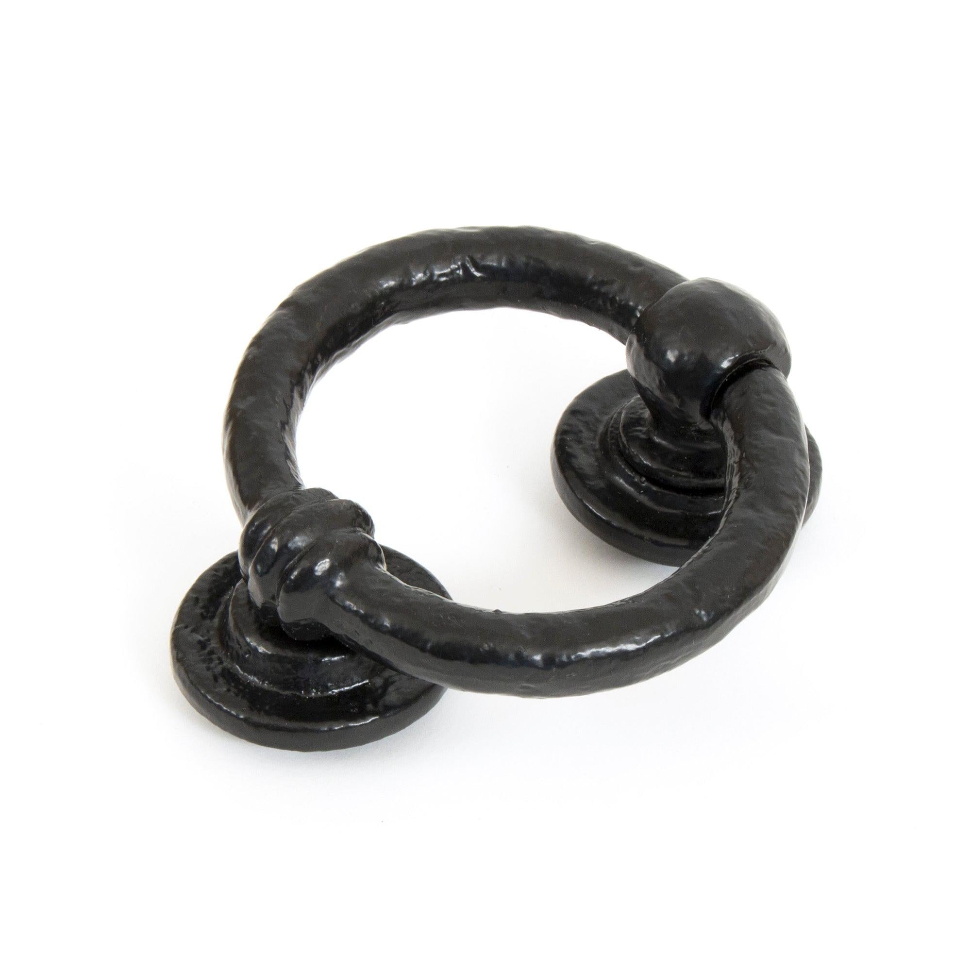 Black 4" Ring Door Knocker | From The Anvil - Bolt-Through Door Knockers - From The Anvil - Yester Home