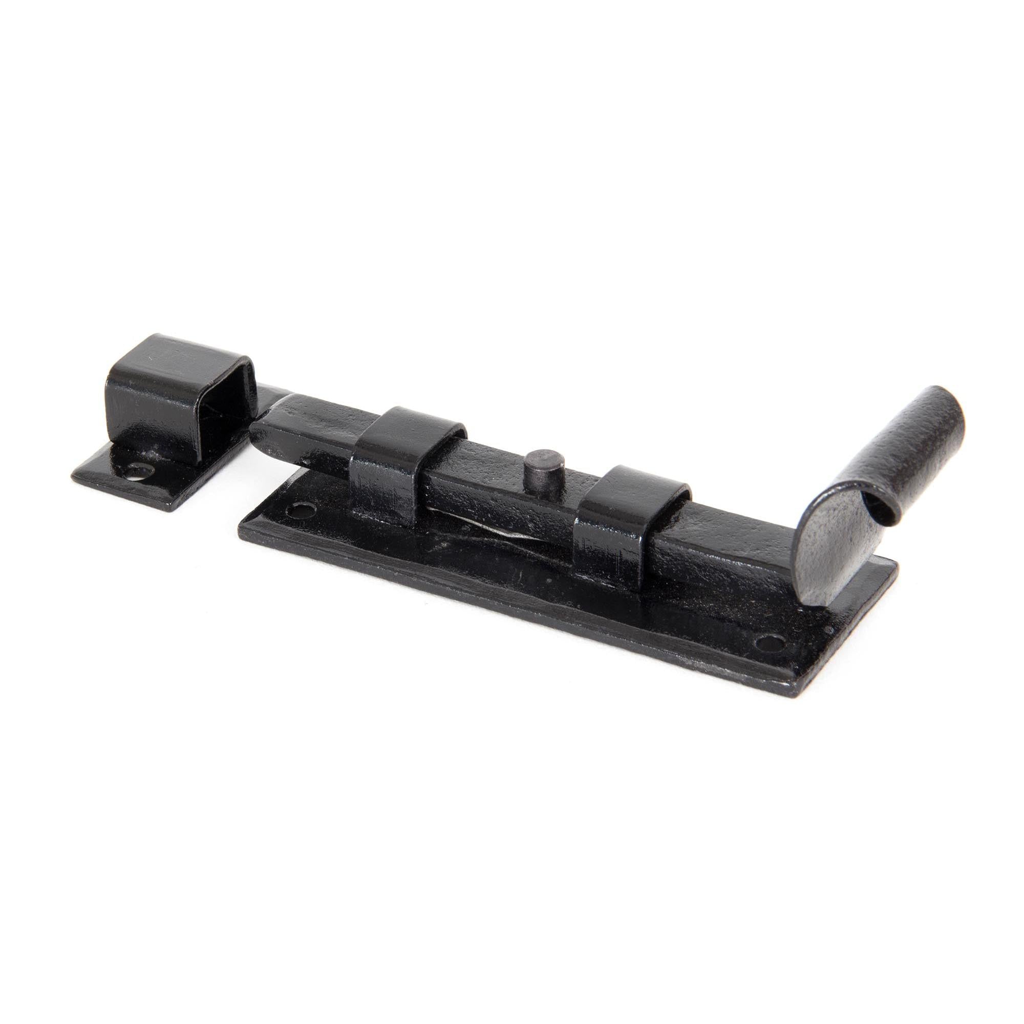 Black 4" Straight Door Bolt | From The Anvil - Bolts - From The Anvil - Yester Home