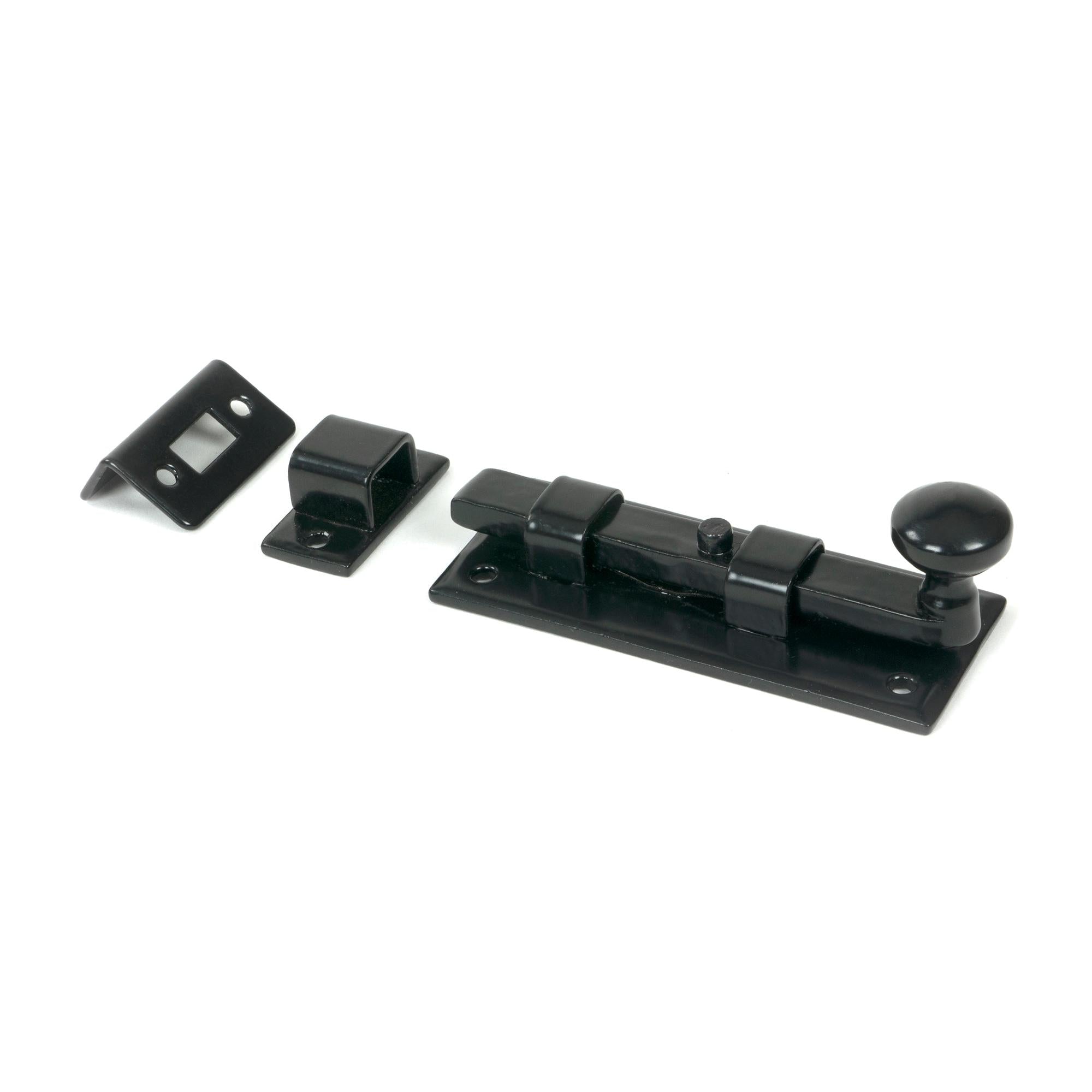 Black 4" Straight Knob Bolt | From The Anvil - Bolts - From The Anvil - Yester Home