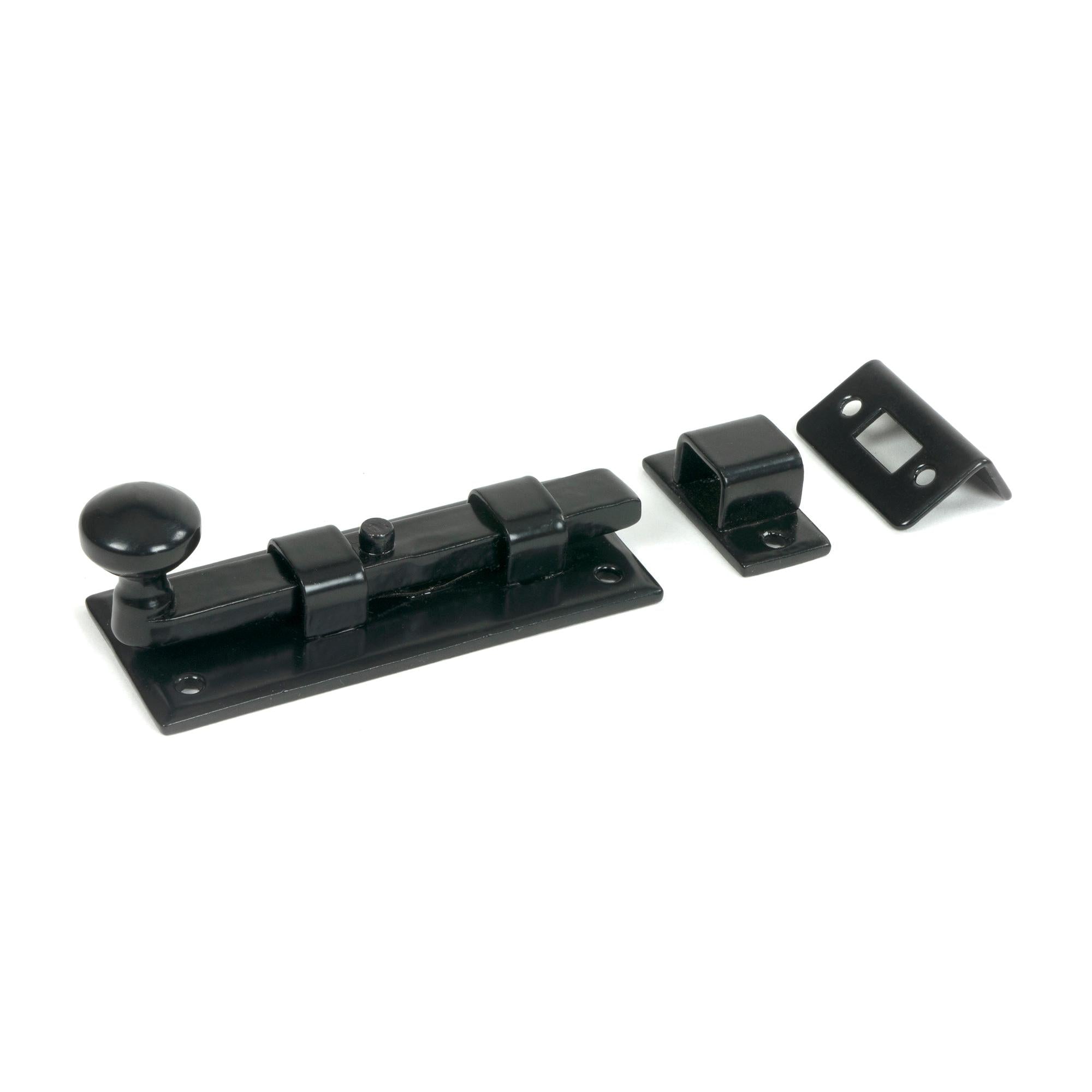Black 4" Straight Knob Bolt | From The Anvil - Bolts - From The Anvil - Yester Home