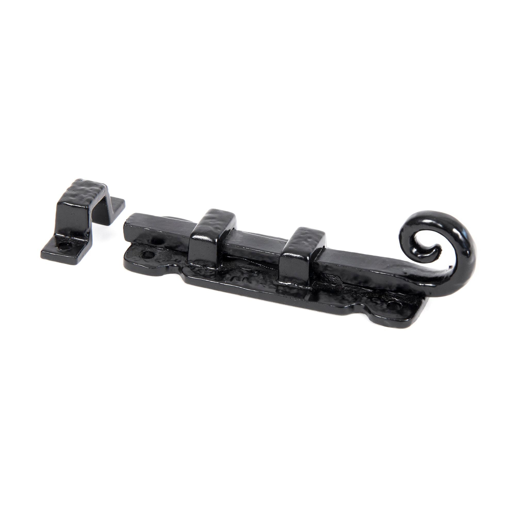 Black 4" Straight Monkeytail Bolt | From The Anvil - Bolts - From The Anvil - Yester Home