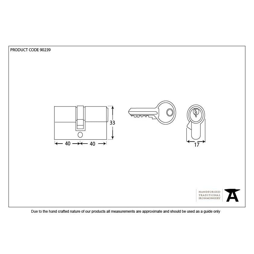 Black 40/40 6pin Euro Cylinder KA | From The Anvil-Euro Cylinders-Yester Home