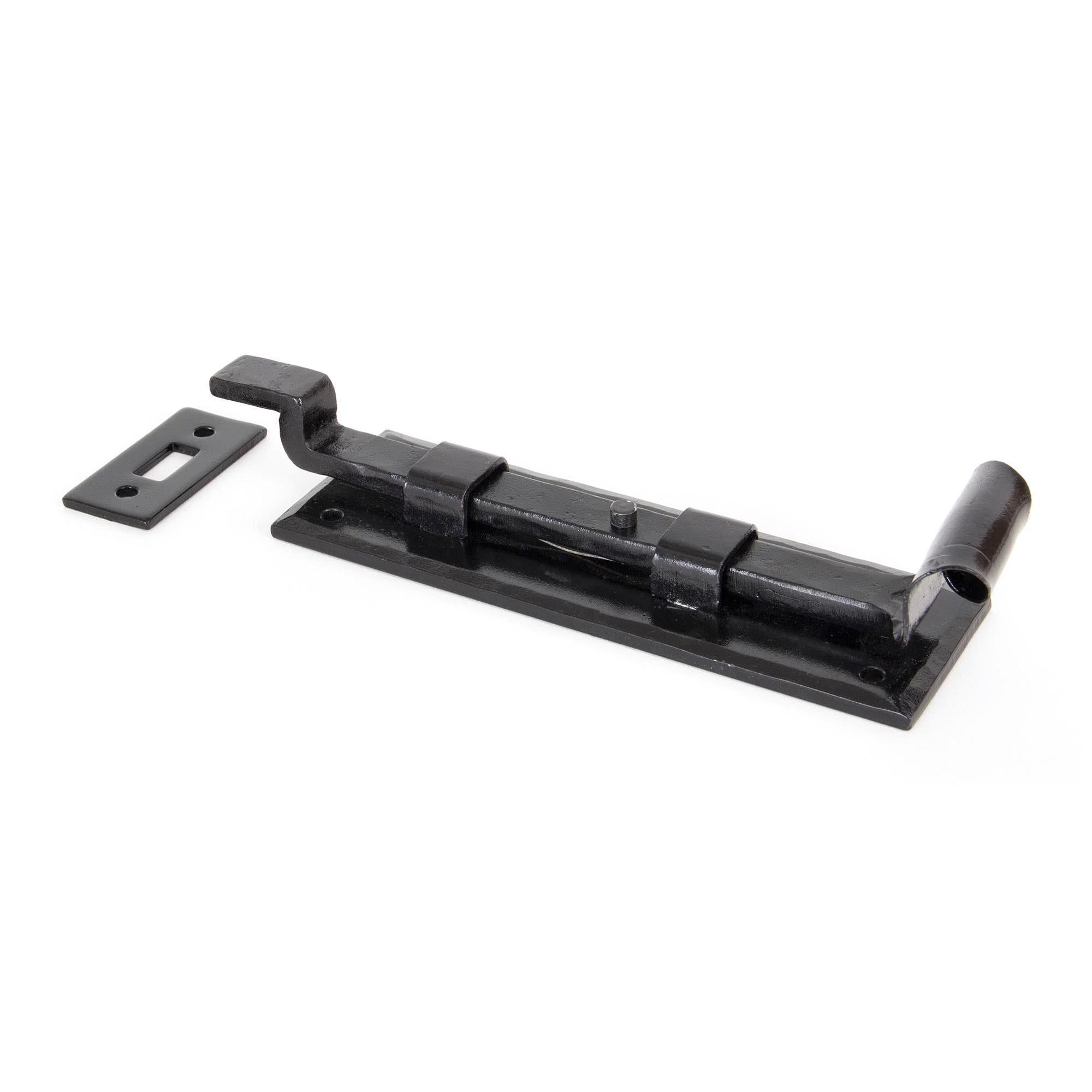 Black 6" Cranked Door Bolt | From The Anvil - Bolts - From The Anvil - Yester Home
