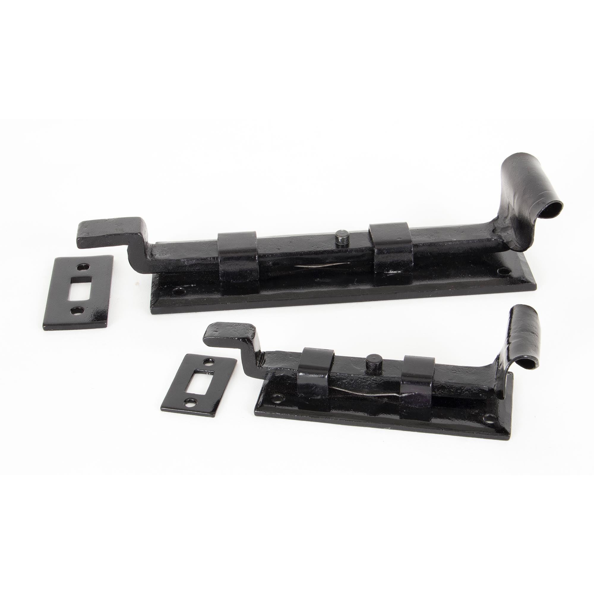 Black 6" Cranked Door Bolt | From The Anvil - Bolts - From The Anvil - Yester Home