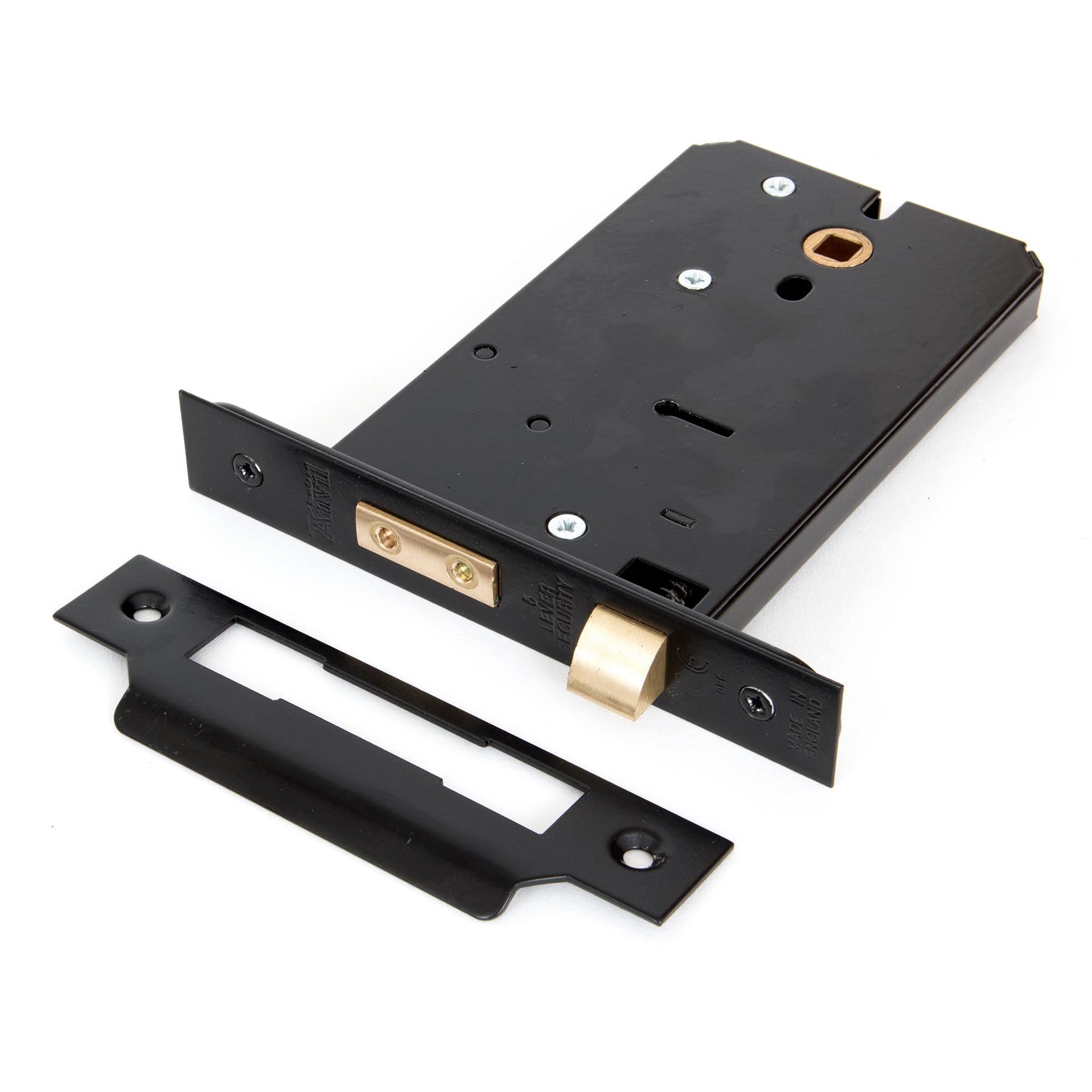 Black 6" Horizontal 5 Lever Sash Lock | From The Anvil - Horizontal Locks - From The Anvil - Yester Home