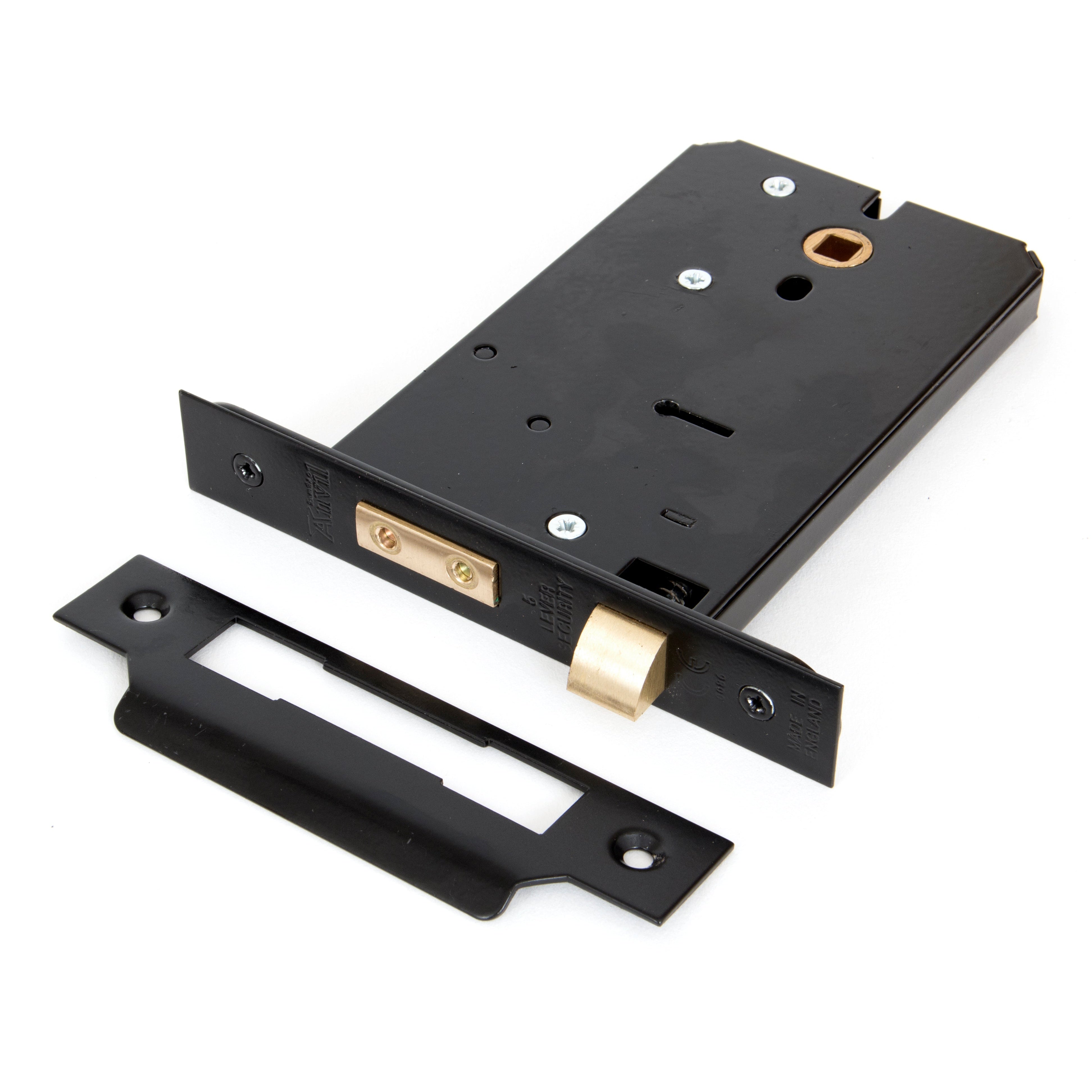 Black 6" Horizontal 5 Lever Sash Lock | From The Anvil-Horizontal Locks-Yester Home