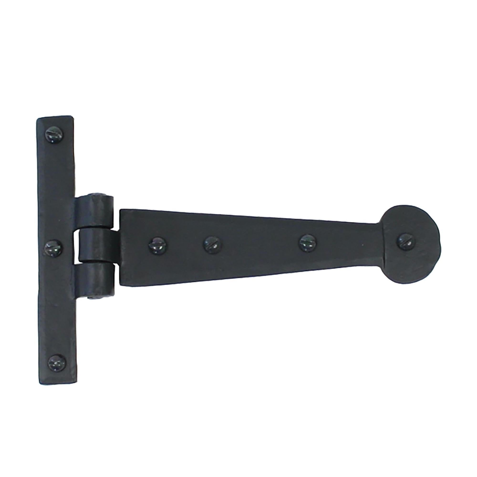 Black 6" Penny End T Hinge (pair) | From The Anvil - T Hinges - From The Anvil - Yester Home