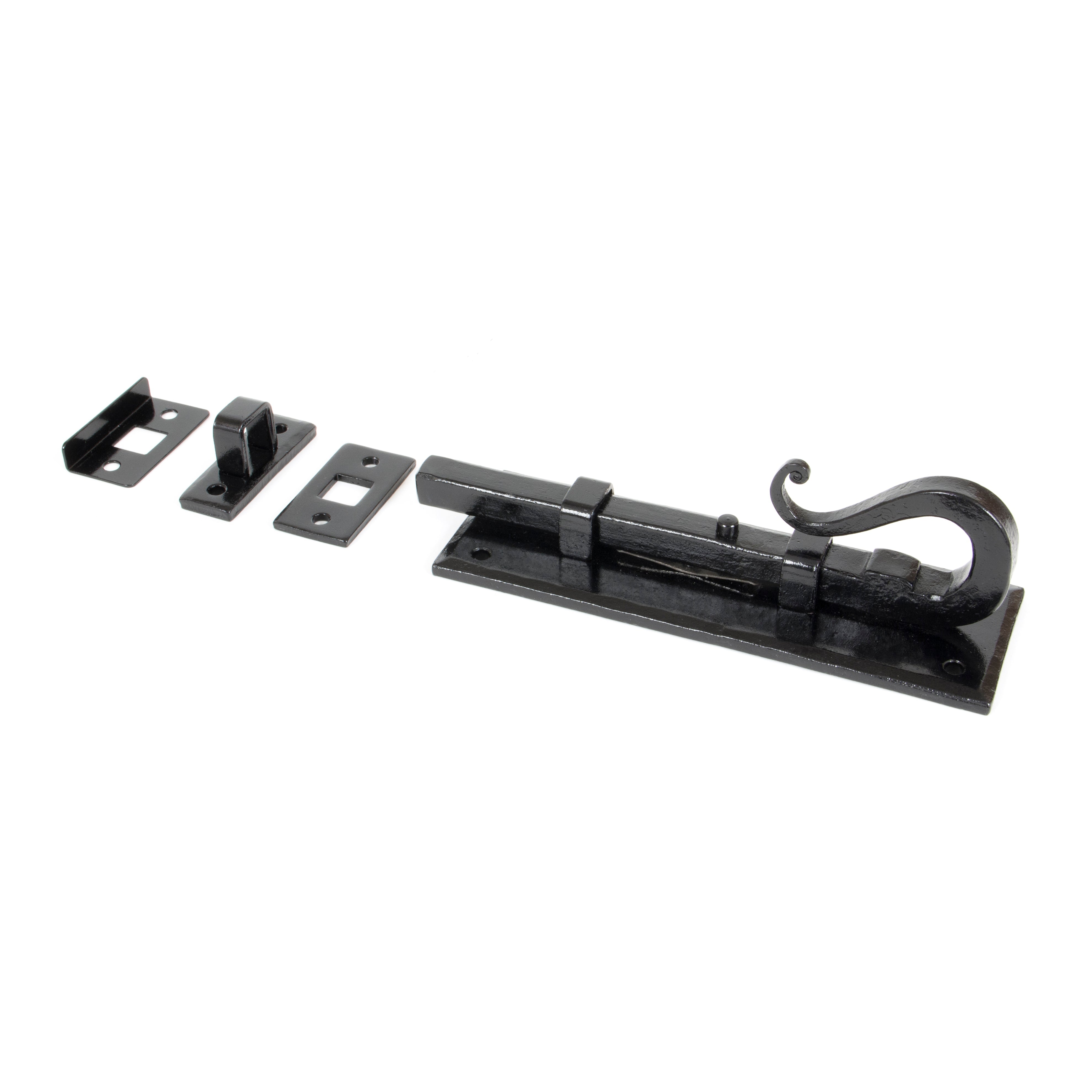 Black 6" Shepherd's Crook Universal Bolt | From The Anvil-Bolts-Yester Home