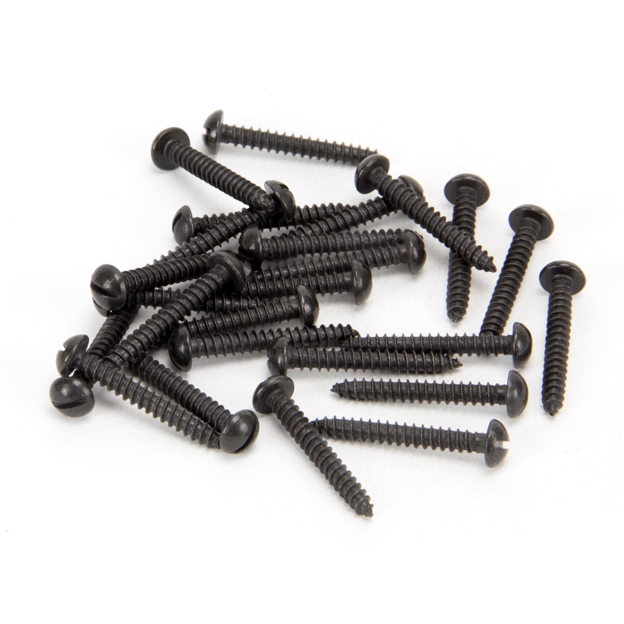Black 6 x 1" Round Head Screws (25) | From The Anvil - Screws & Bolts - From The Anvil - Yester Home