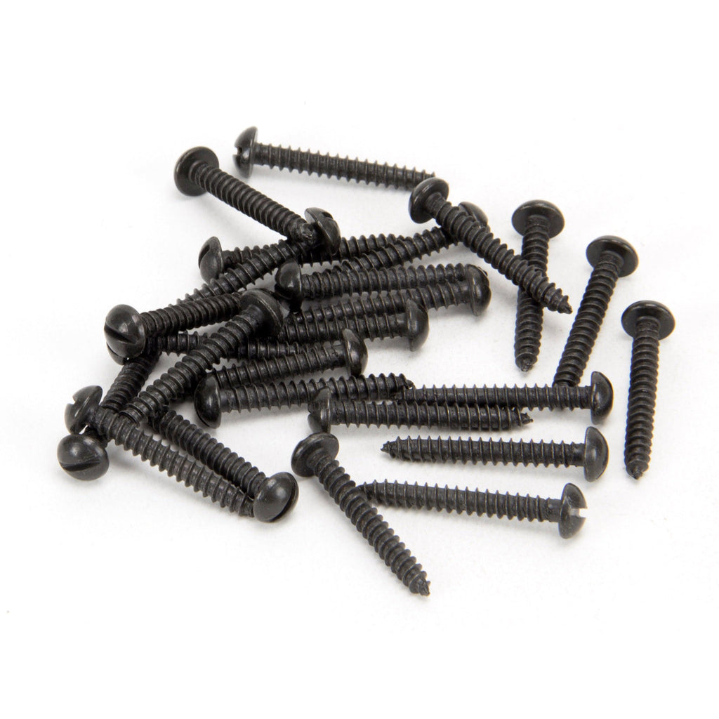 Black 6 x 1" Round Head Screws (25) | From The Anvil-Screws & Bolts-Yester Home