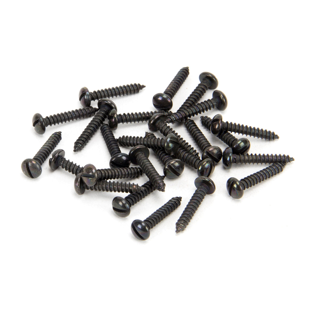 Black 6 x 3/4" Round Head Screws (25) | From The Anvil-Screws & Bolts-Yester Home