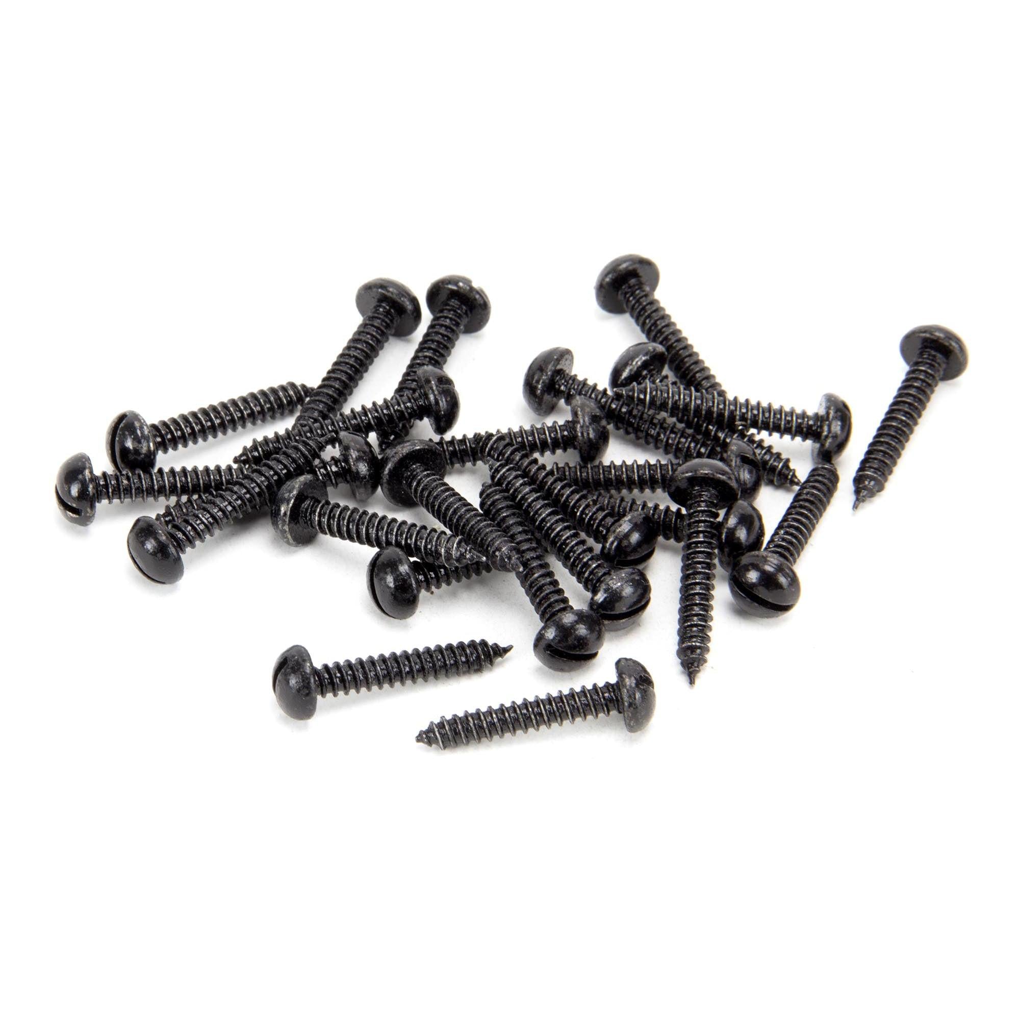Black 8 x 1" Round Head Screws (25) | From The Anvil - Screws & Bolts - From The Anvil - Yester Home
