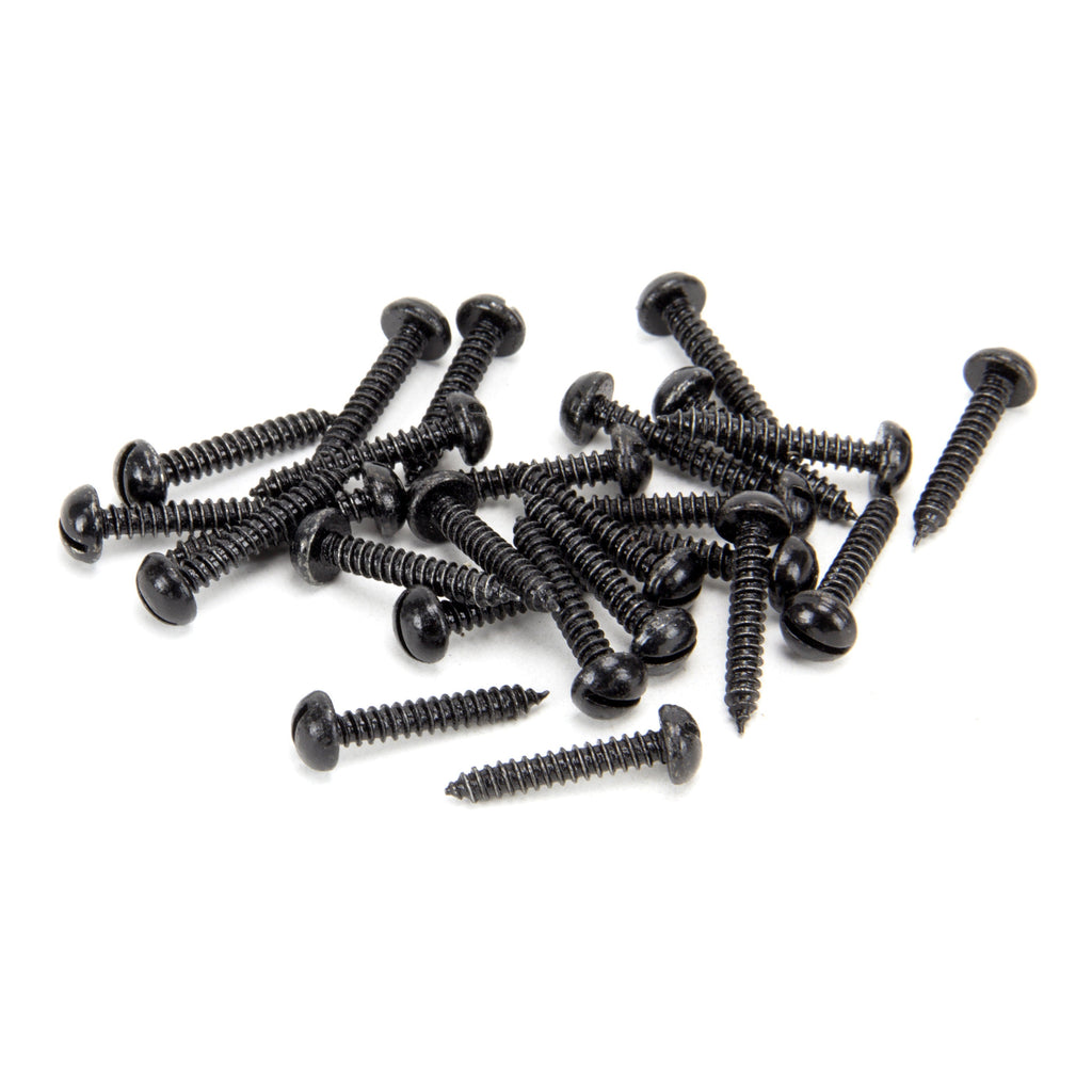 Black 8 x 1" Round Head Screws (25) | From The Anvil-Screws & Bolts-Yester Home
