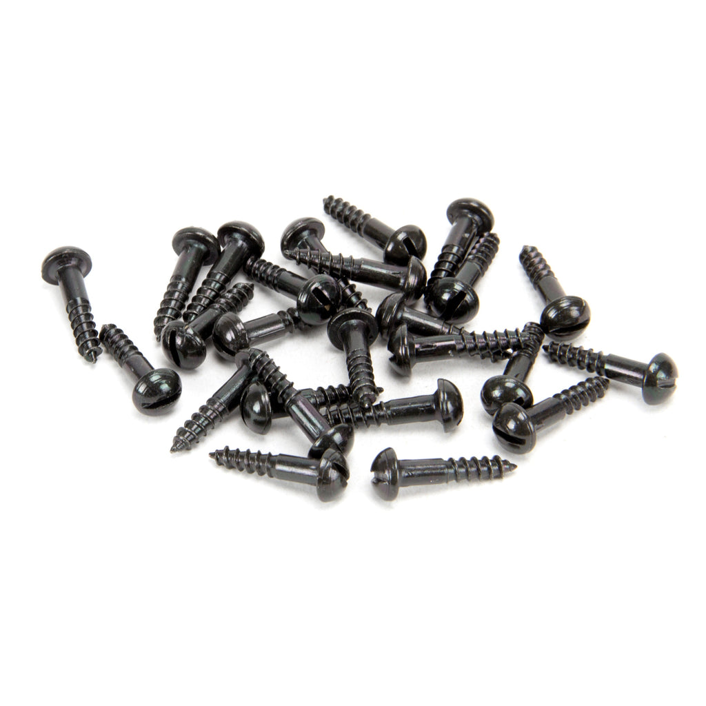 Black 8 x 3/4" Round Head Screws (25) | From The Anvil-Screws & Bolts-Yester Home