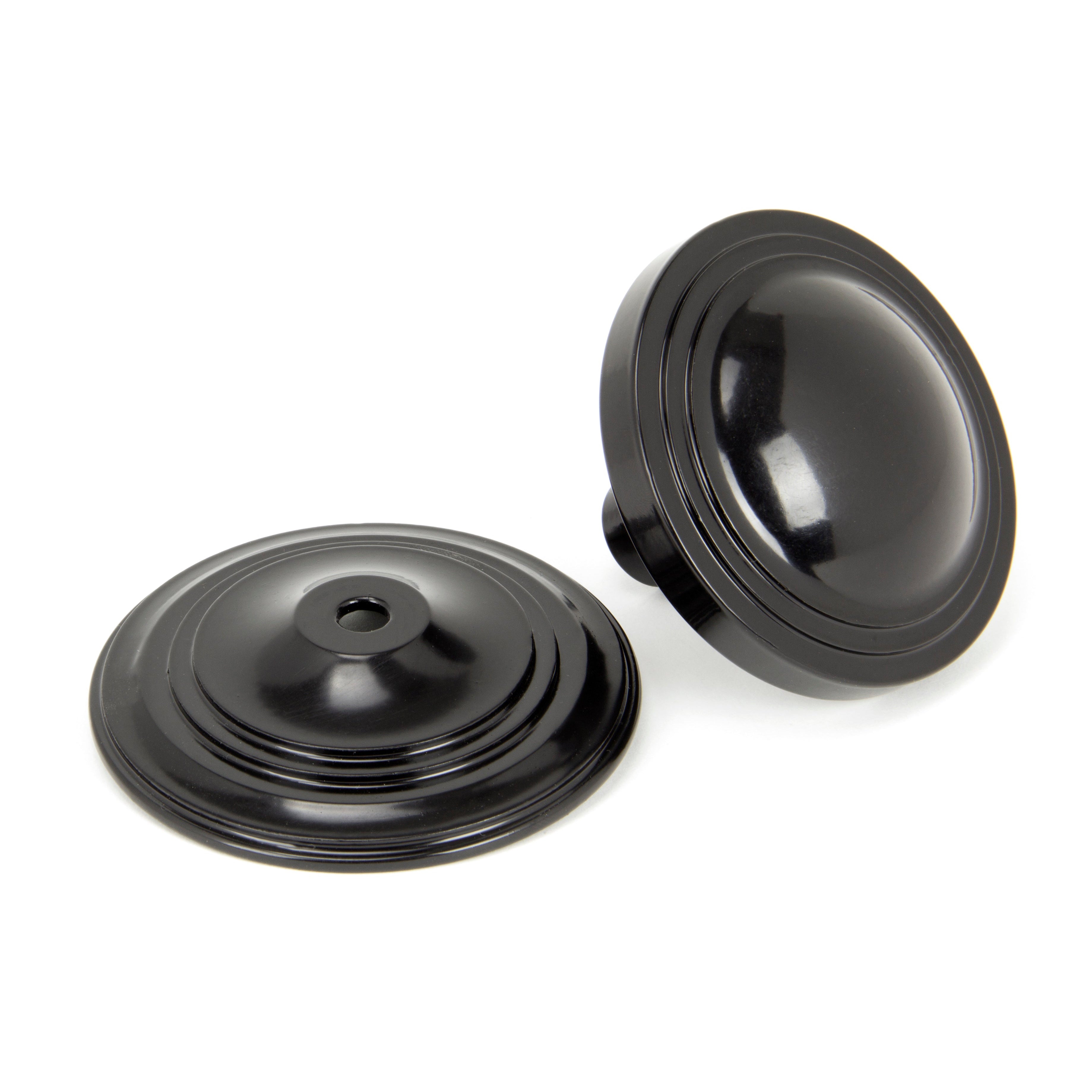 Black Art Deco Centre Door Knob | From The Anvil-Centre Door Knobs-Yester Home