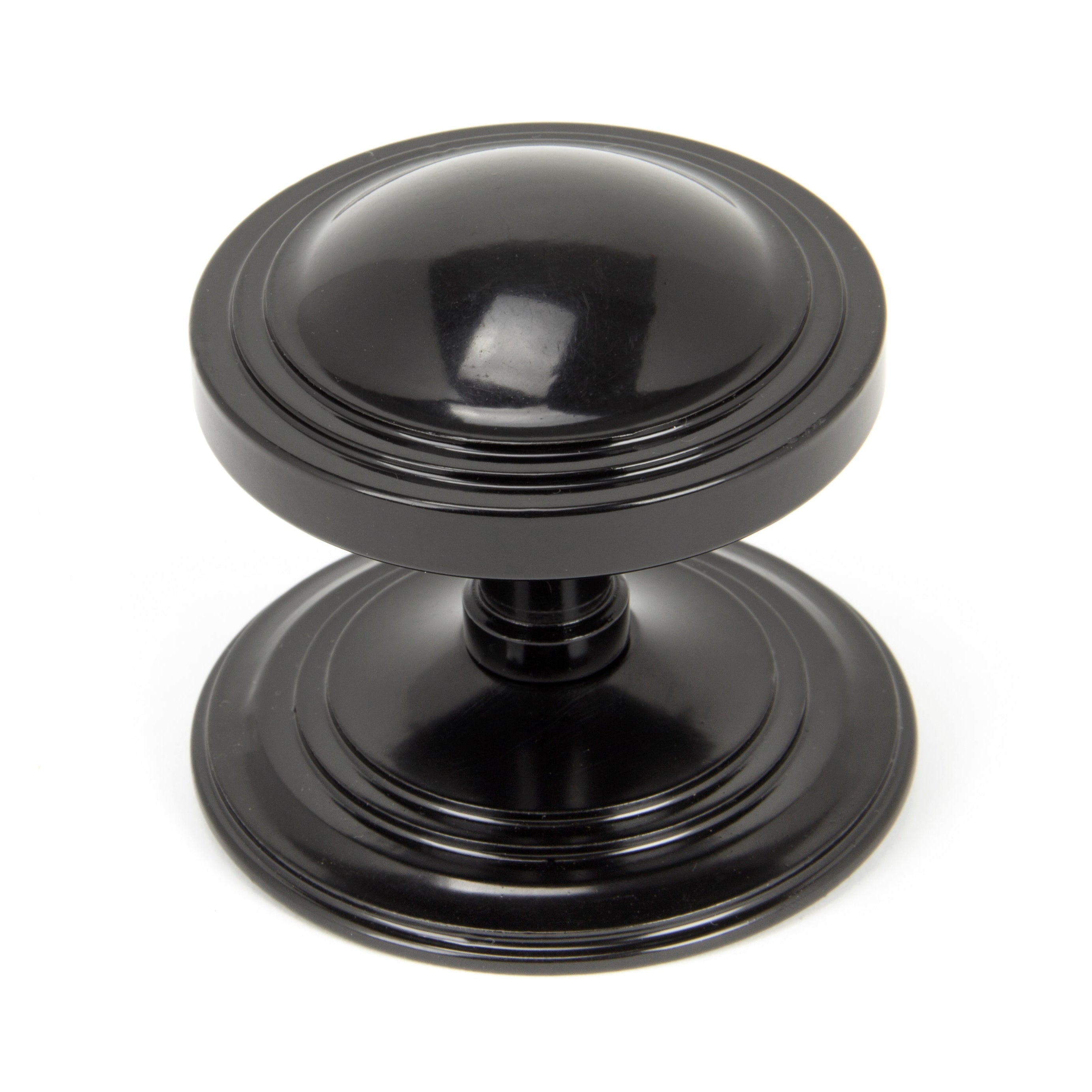 Black Art Deco Centre Door Knob | From The Anvil-Centre Door Knobs-Yester Home