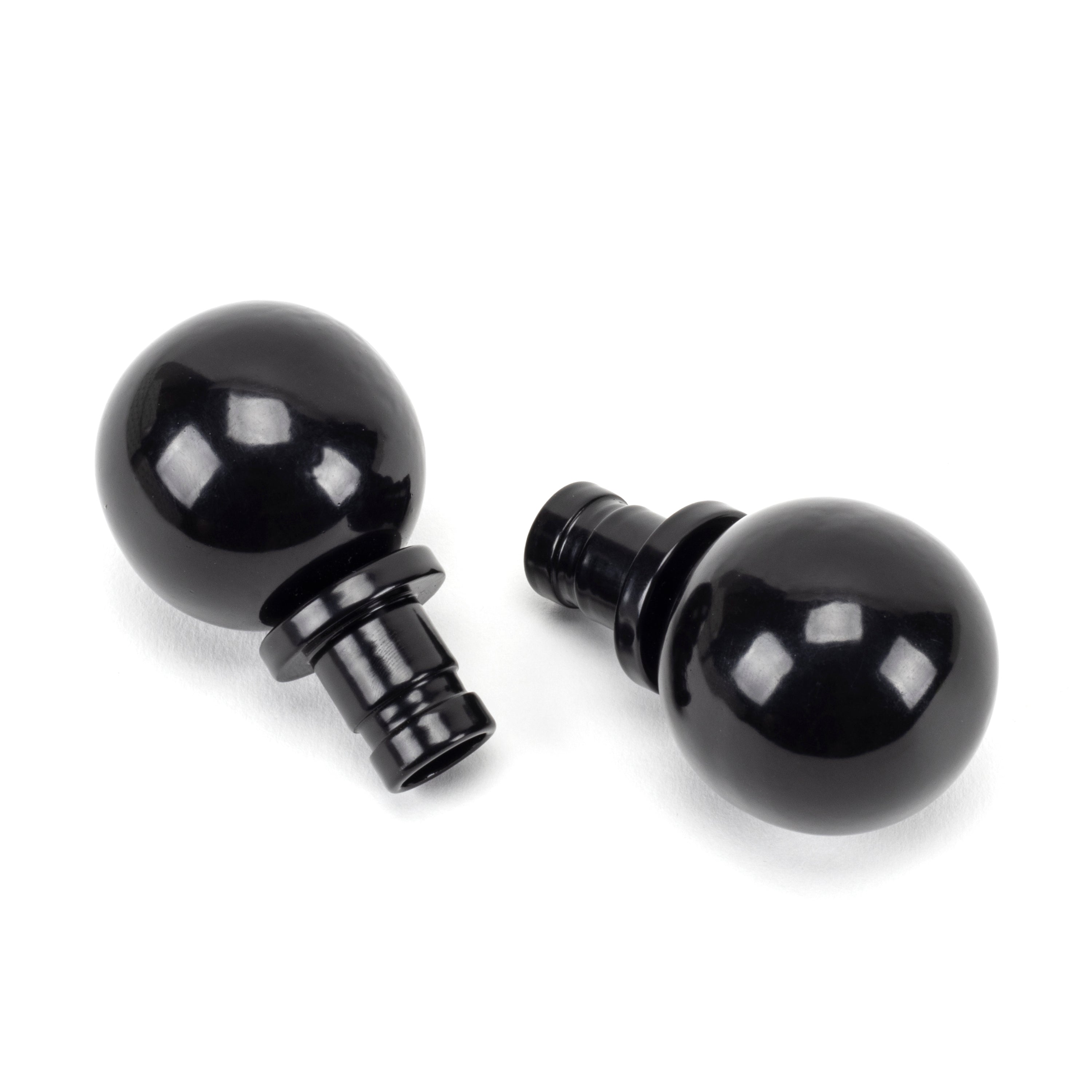 Black Ball Curtain Finial (pair) | From The Anvil-Finials-Yester Home