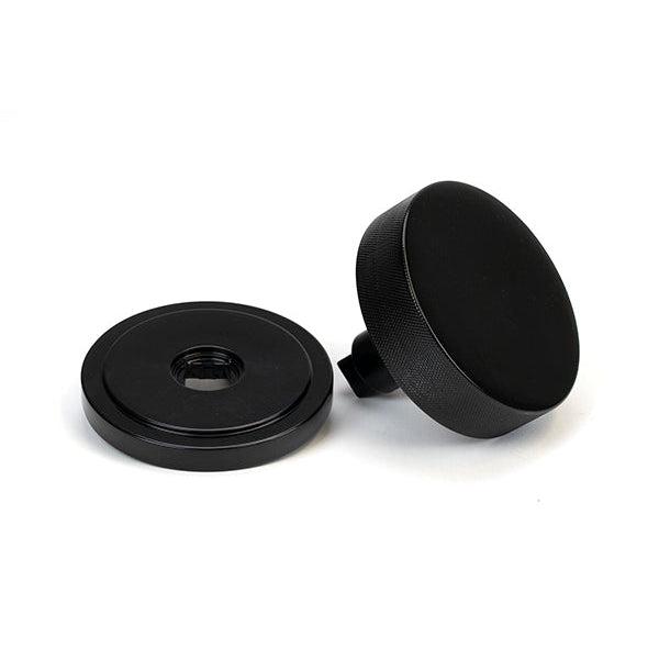 Black Brompton Centre Door Knob (Art Deco) | From The Anvil-Centre Door Knobs-Yester Home