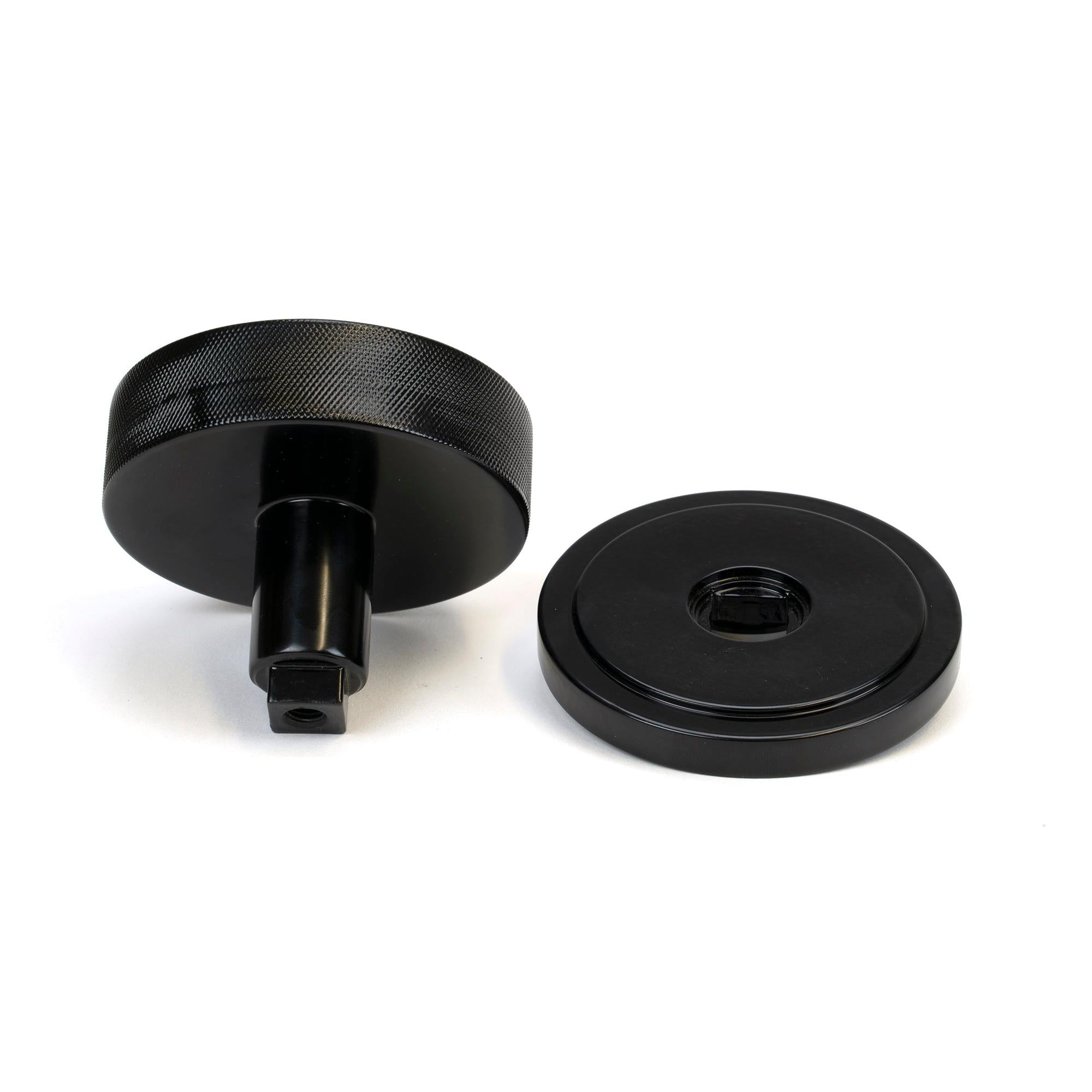 Black Brompton Centre Door Knob (Art Deco) | From The Anvil - Centre Door Knobs - From The Anvil - Yester Home