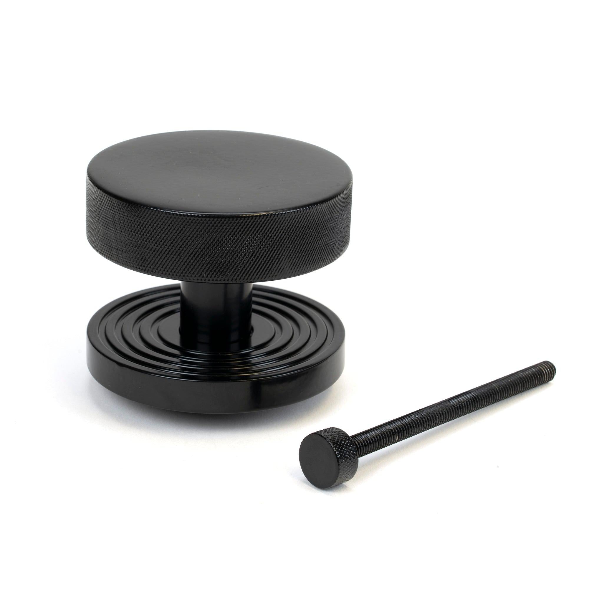 Black Brompton Centre Door Knob (Beehive) | From The Anvil - Centre Door Knobs - From The Anvil - Yester Home