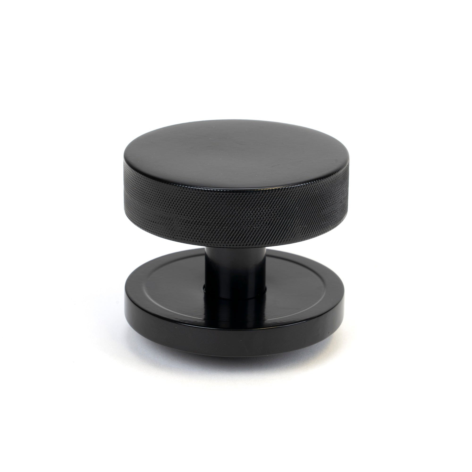 Black Brompton Centre Door Knob (Plain) | From The Anvil-Centre Door Knobs-Yester Home