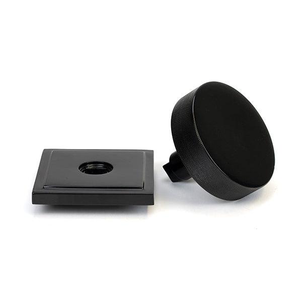 Black Brompton Centre Door Knob (Square) | From The Anvil-Centre Door Knobs-Yester Home