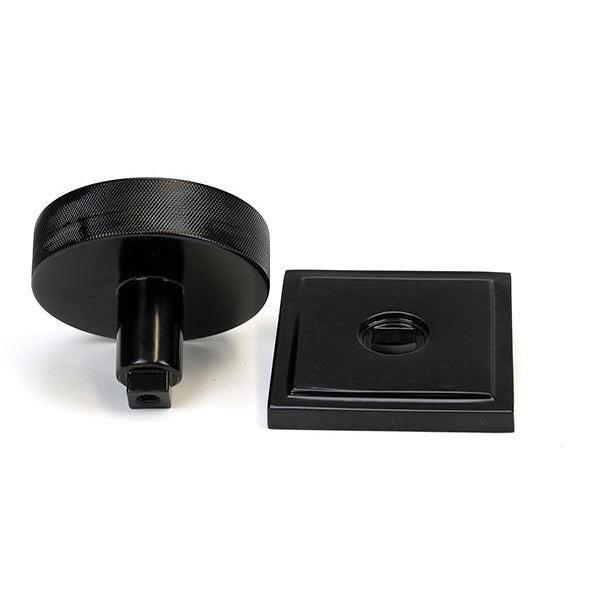 Black Brompton Centre Door Knob (Square) | From The Anvil-Centre Door Knobs-Yester Home