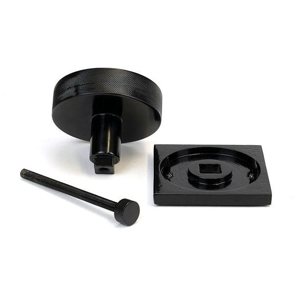 Black Brompton Centre Door Knob (Square) | From The Anvil-Centre Door Knobs-Yester Home