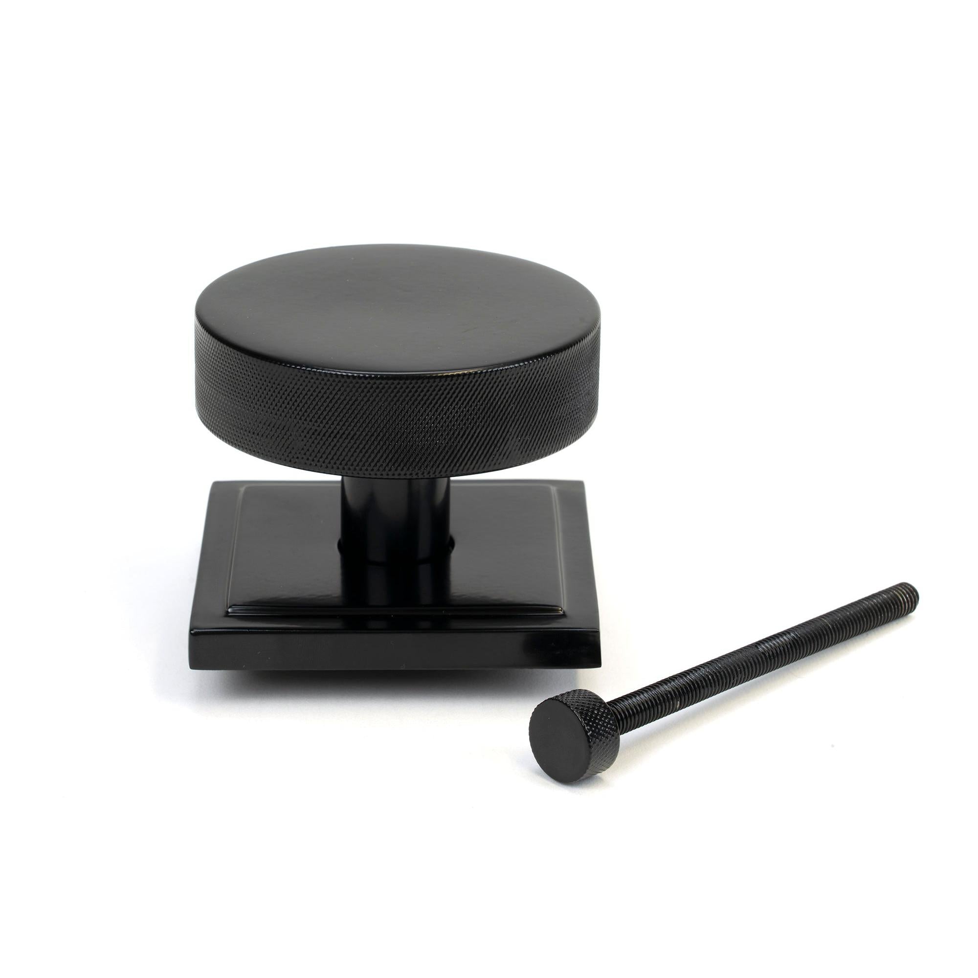 Black Brompton Centre Door Knob (Square) | From The Anvil - Centre Door Knobs - From The Anvil - Yester Home