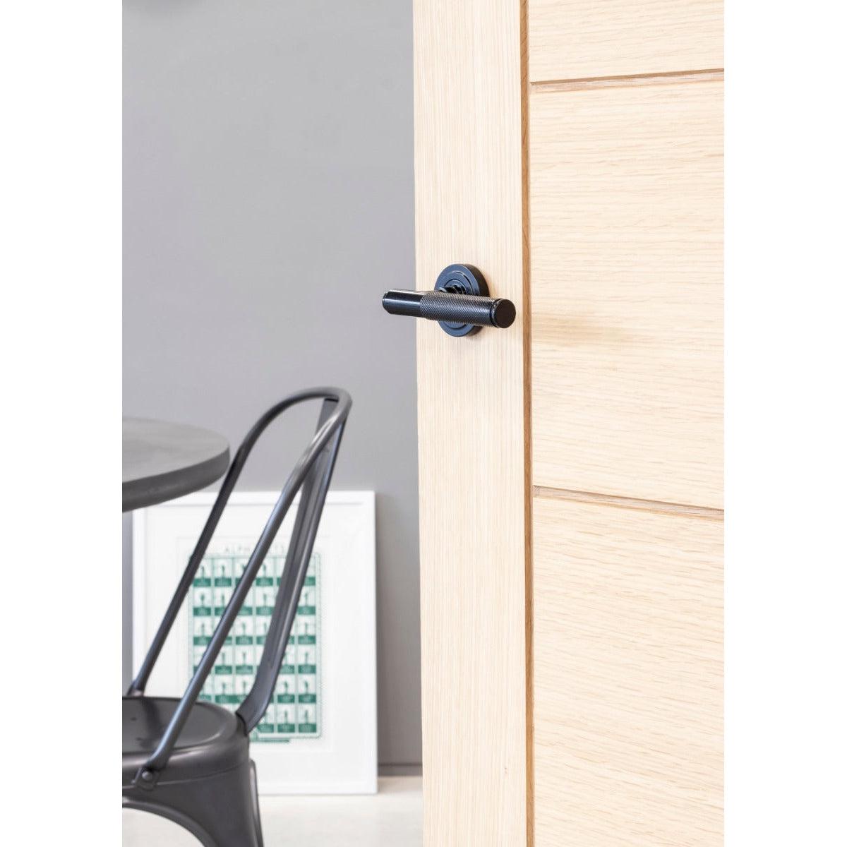 Black Brompton Lever on Rose Set (Art Deco) - Unsprung | From The Anvil-Concealed-Yester Home