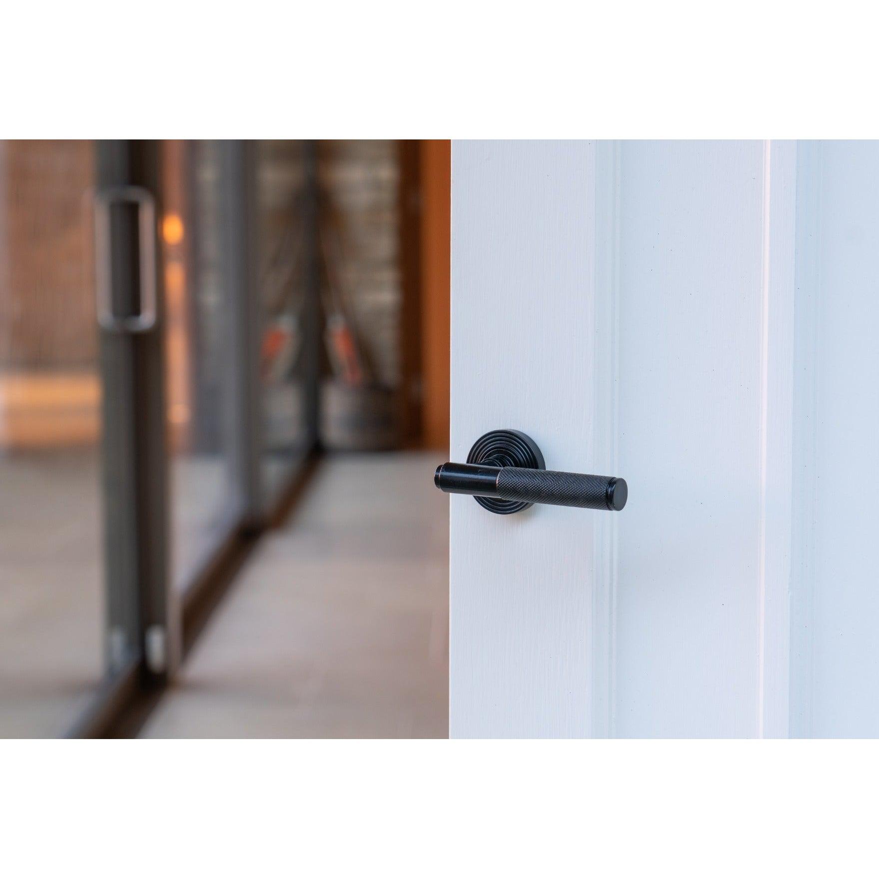Black Brompton Lever on Rose Set (Beehive) | From The Anvil-Concealed-Yester Home