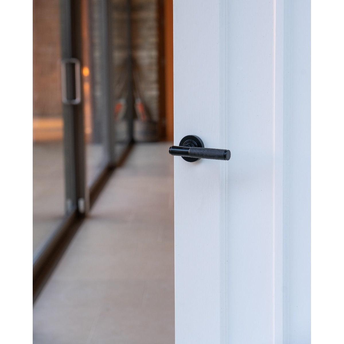 Black Brompton Lever on Rose Set (Plain) | From The Anvil-Concealed-Yester Home