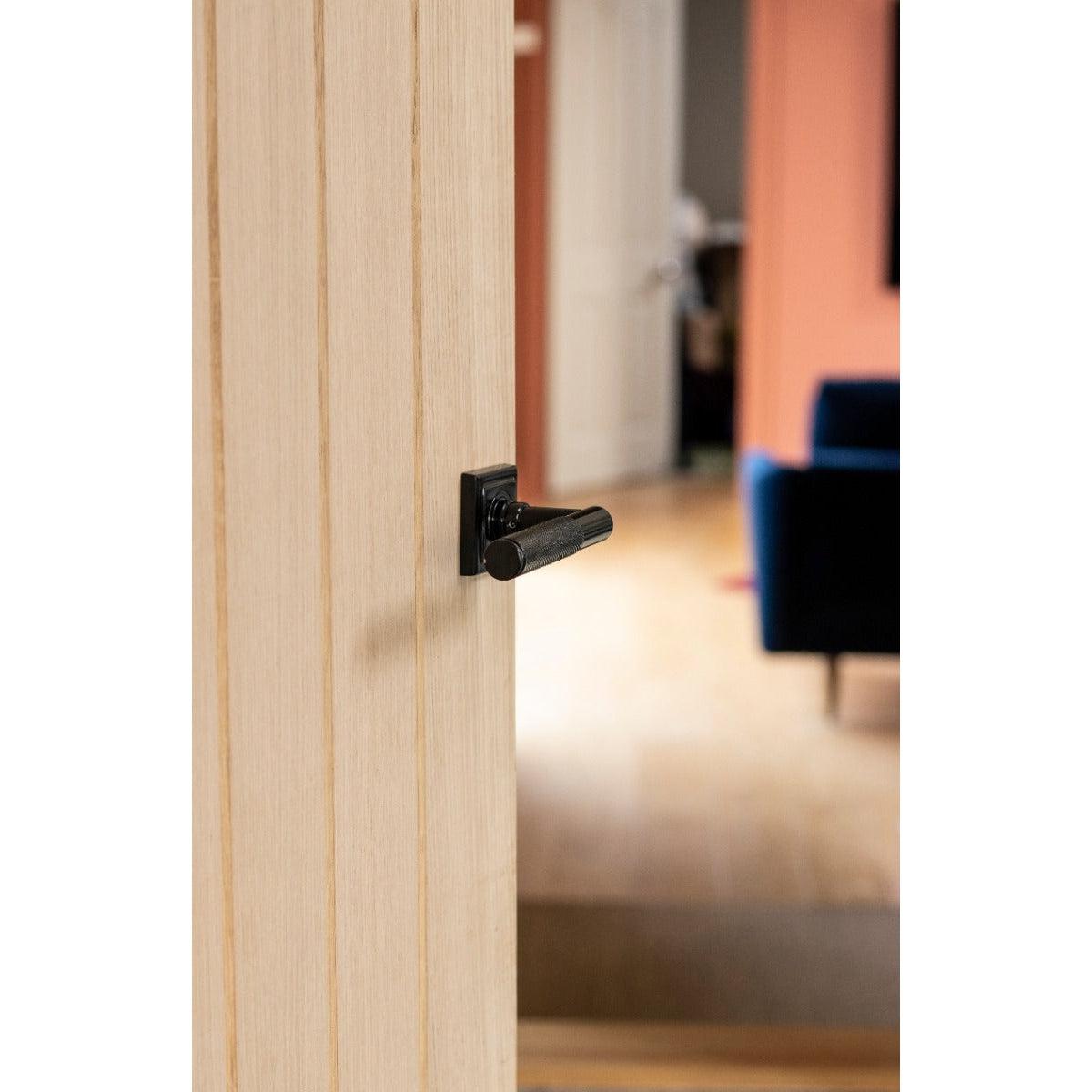Black Brompton Lever on Rose Set (Square) - Unsprung | From The Anvil-Concealed-Yester Home