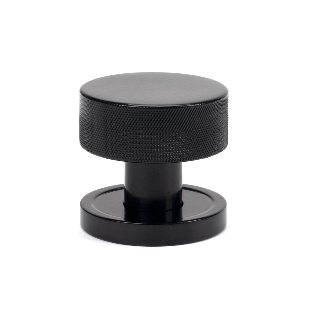 Black Brompton Mortice/Rim Knob Set (Plain) | From The Anvil-Mortice Knobs-Yester Home