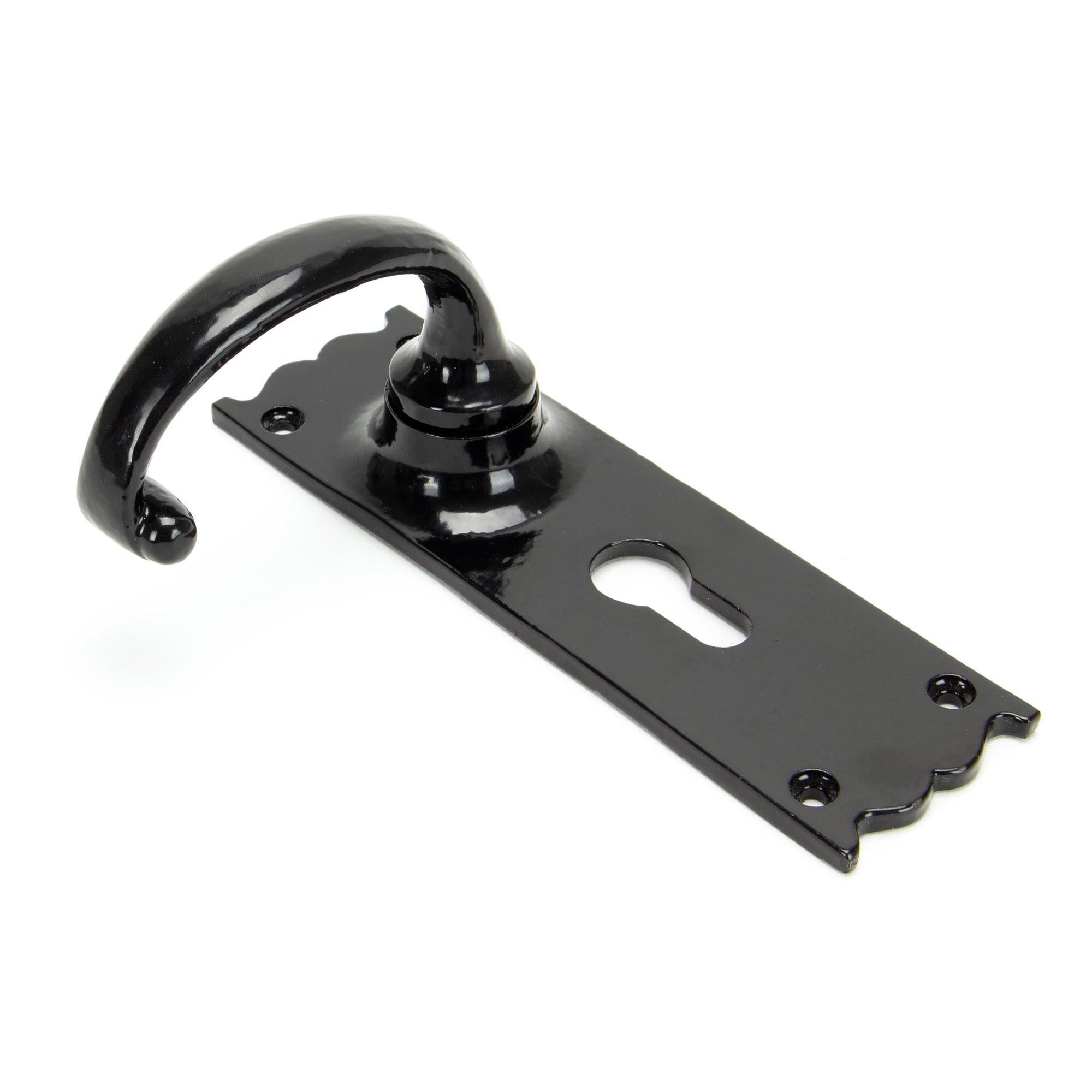 Black Cottage Lever Euro Lock Set | From The Anvil - Lever Euro - From The Anvil - Yester Home