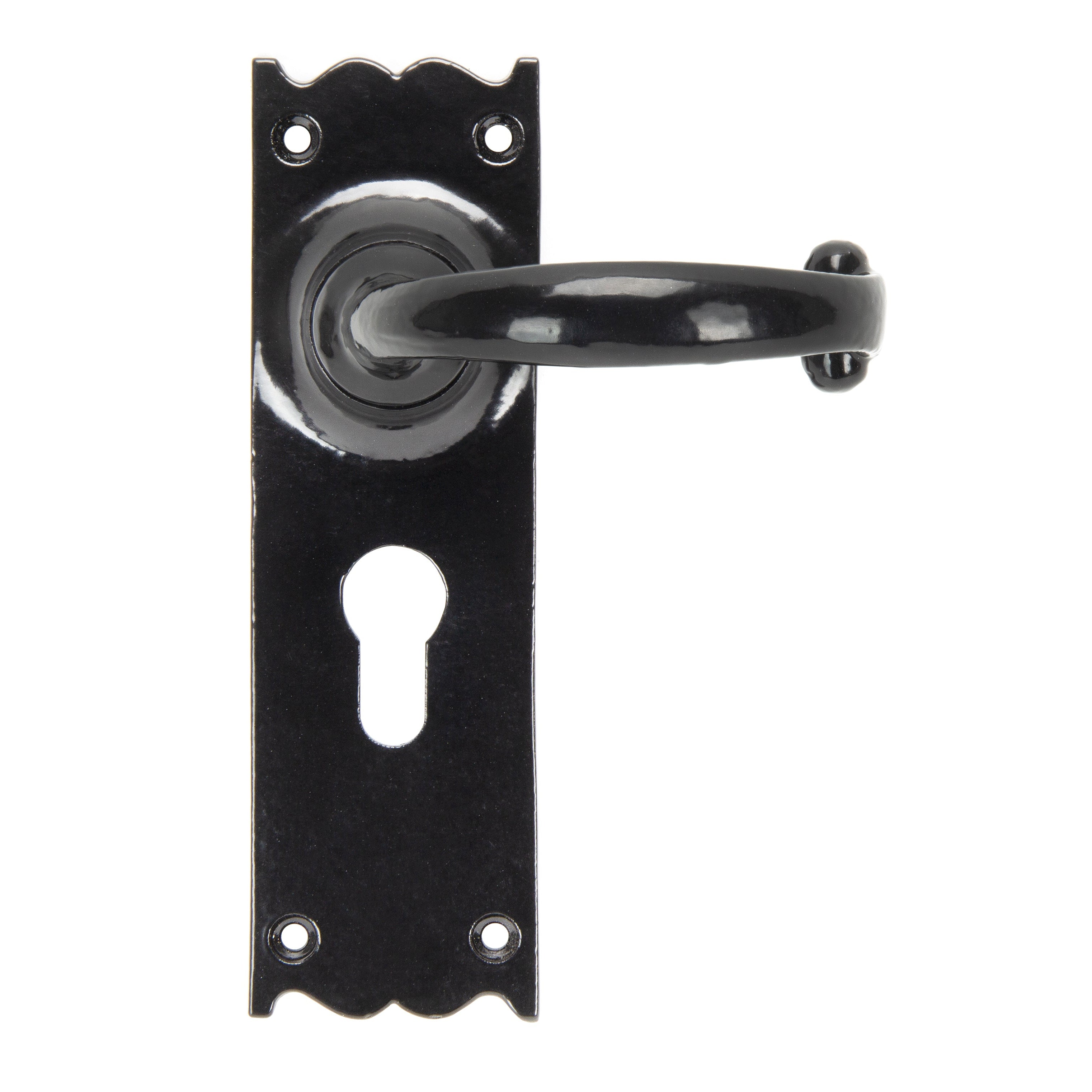 Black Cottage Lever Euro Lock Set | From The Anvil-Lever Euro-Yester Home