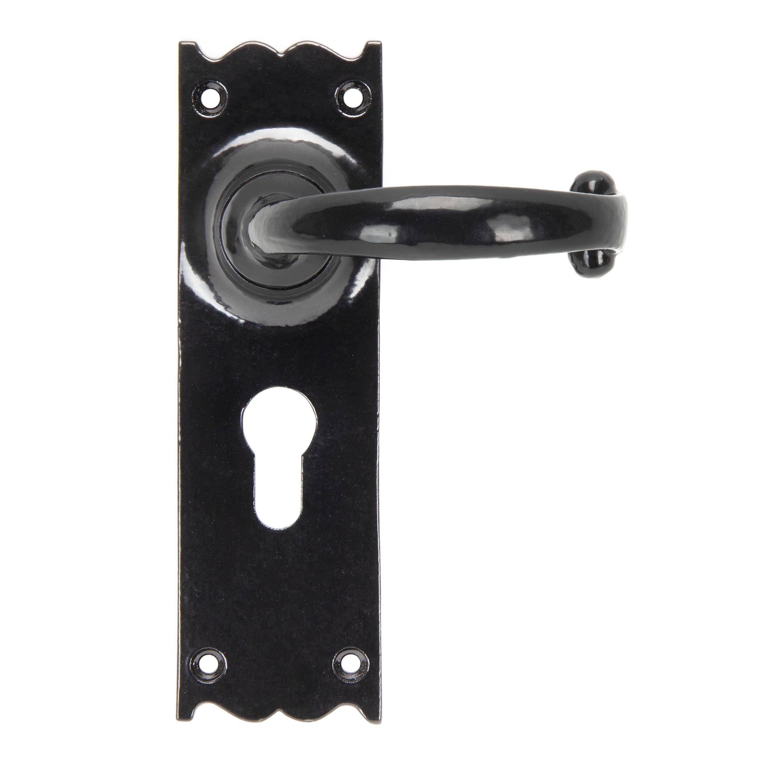 Black Cottage Lever Euro Lock Set | From The Anvil - Lever Euro - From The Anvil - Yester Home