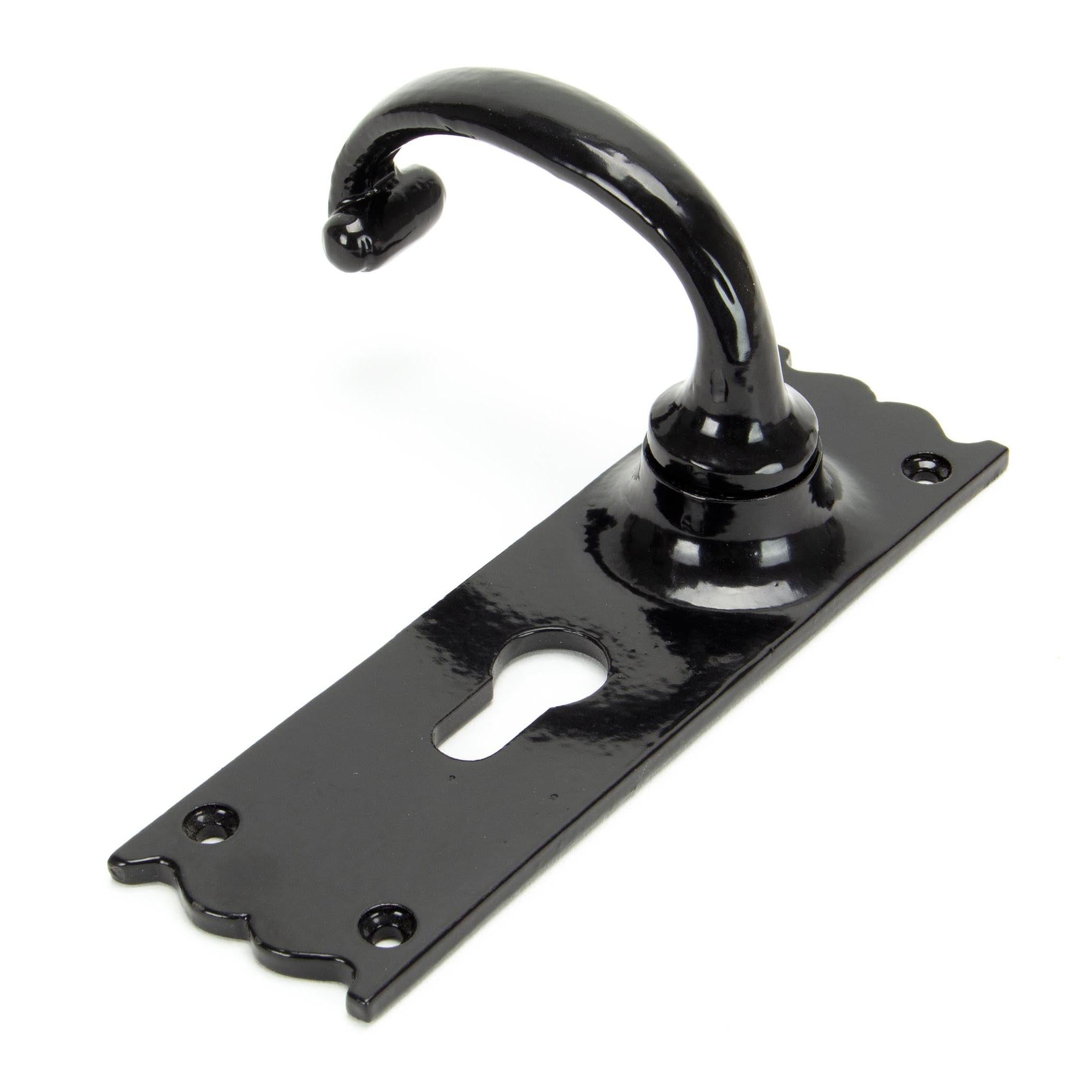 Black Cottage Lever Euro Lock Set | From The Anvil - Lever Euro - From The Anvil - Yester Home