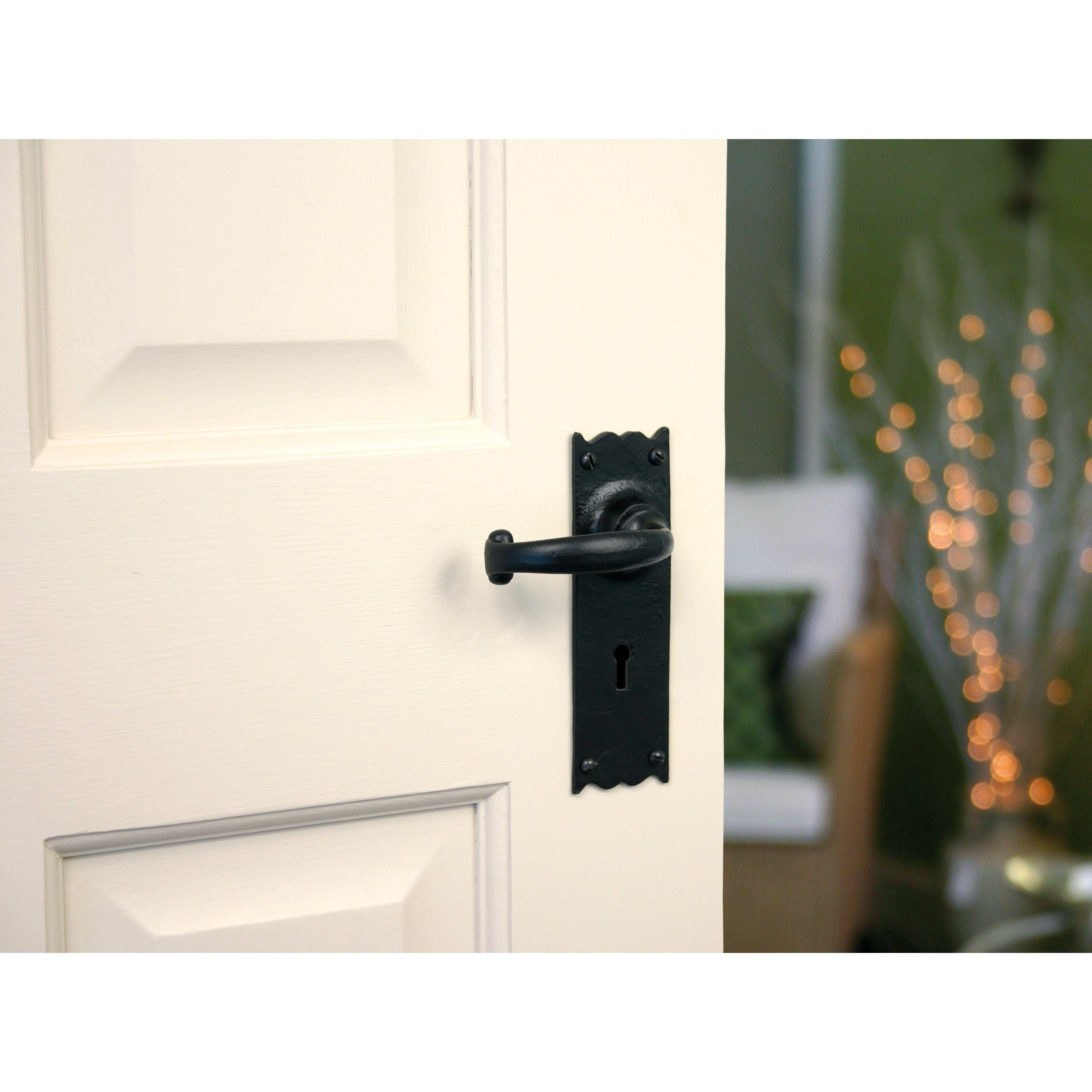 Black Cottage Lever Lock Set | From The Anvil-Lever Lock-Yester Home
