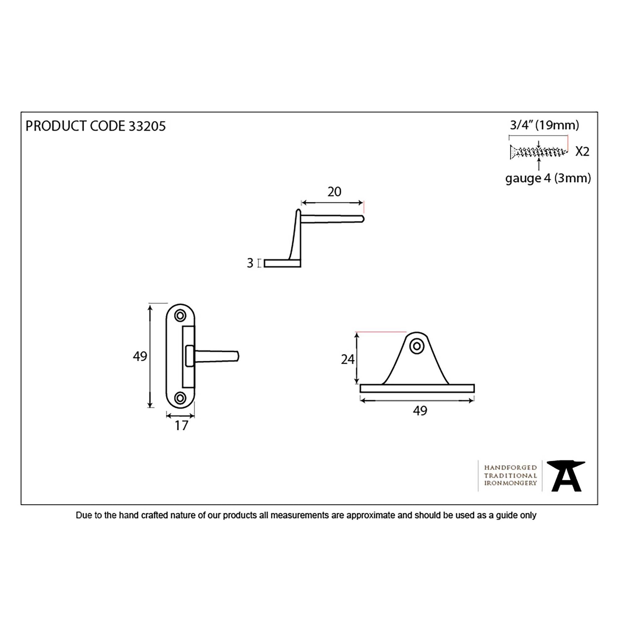 Black Cranked Casement Stay Pin | From The Anvil - Stay Pins - From The Anvil - Yester Home