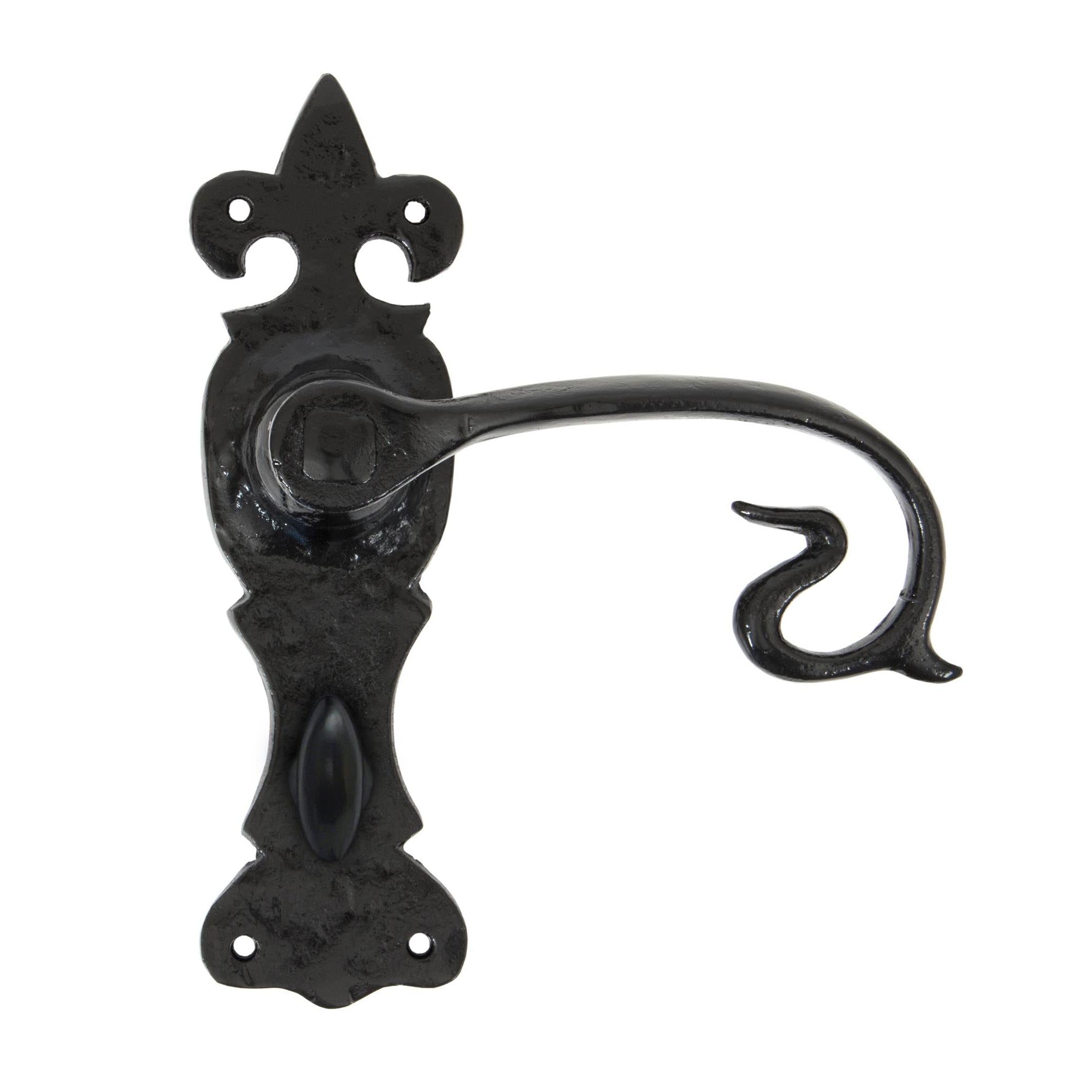 Black Curly Lever Bathroom Set | From The Anvil - Lever Bathroom - From The Anvil - Yester Home