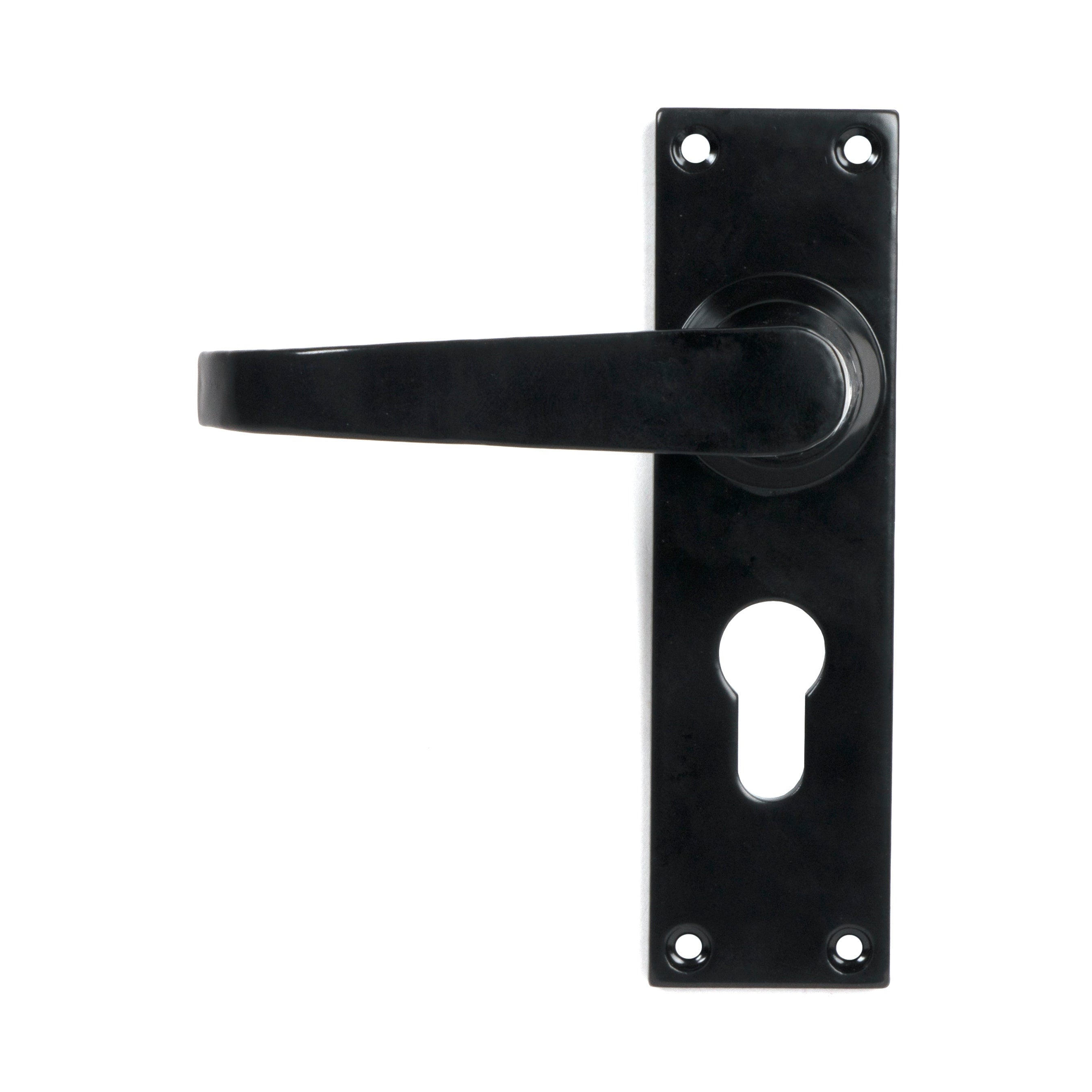 Black Deluxe Lever Euro Lock Set | From The Anvil-Lever Euro-Yester Home