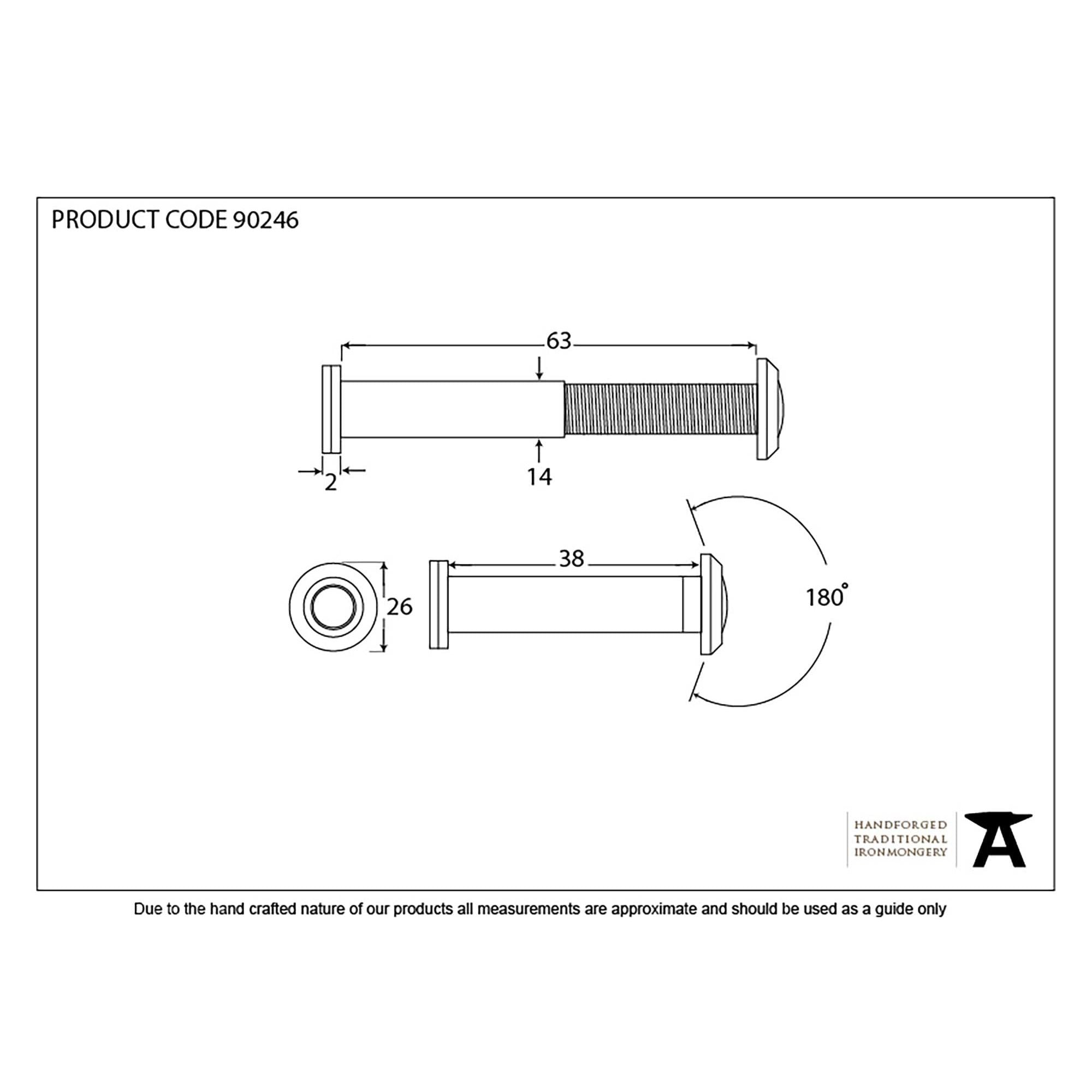 Black Door Viewer 180° (38-63mm Door) | From The Anvil - Security - From The Anvil - Yester Home