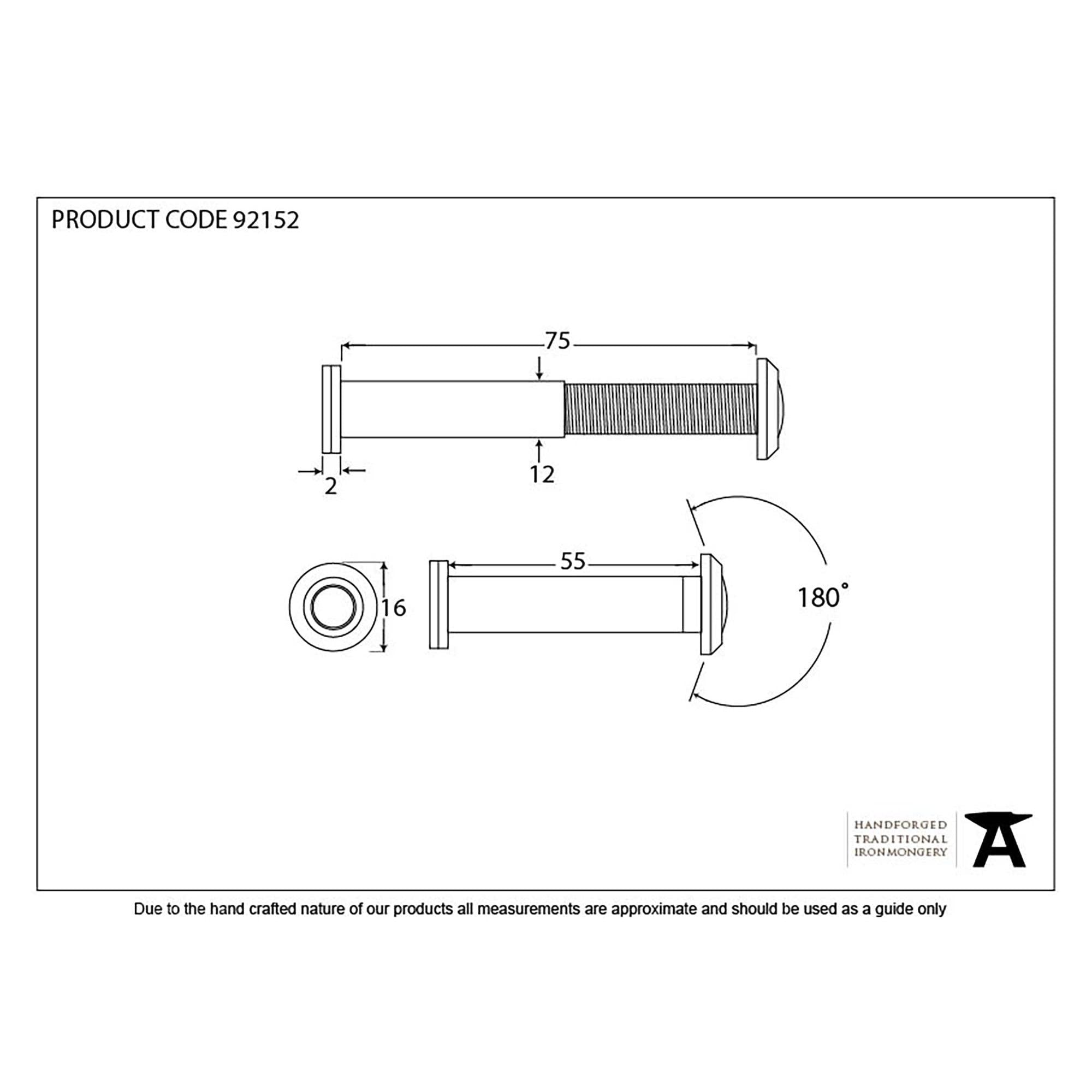 Black Door Viewer 180° (55-75mm Door) | From The Anvil - Security - From The Anvil - Yester Home