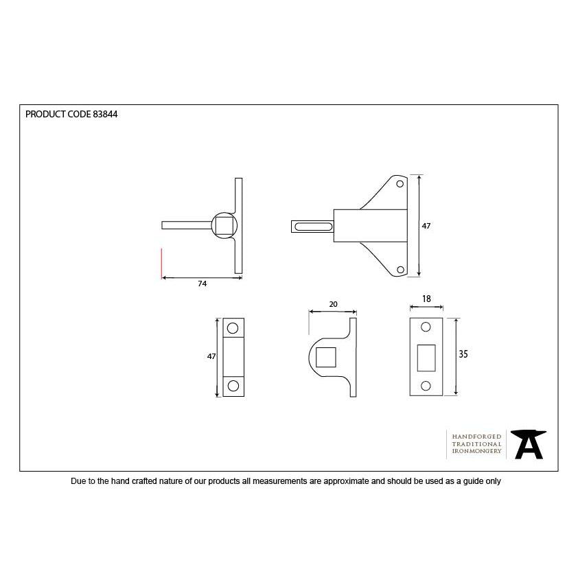 Black Fanlight Catch with two Keeps | From The Anvil-Fanlight Catches-Yester Home