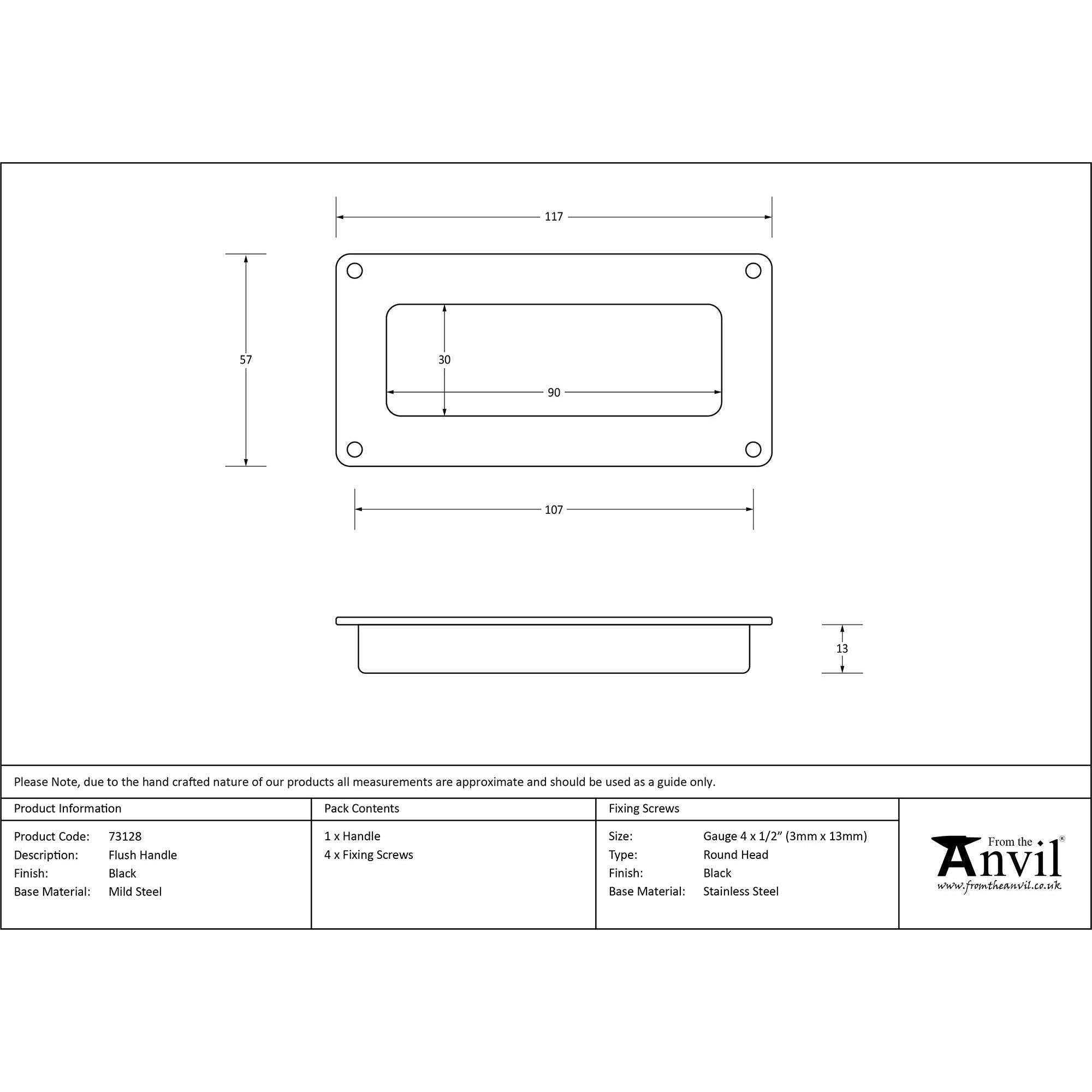 Black Flush Handle | From The Anvil - Flush Handles - From The Anvil - Yester Home